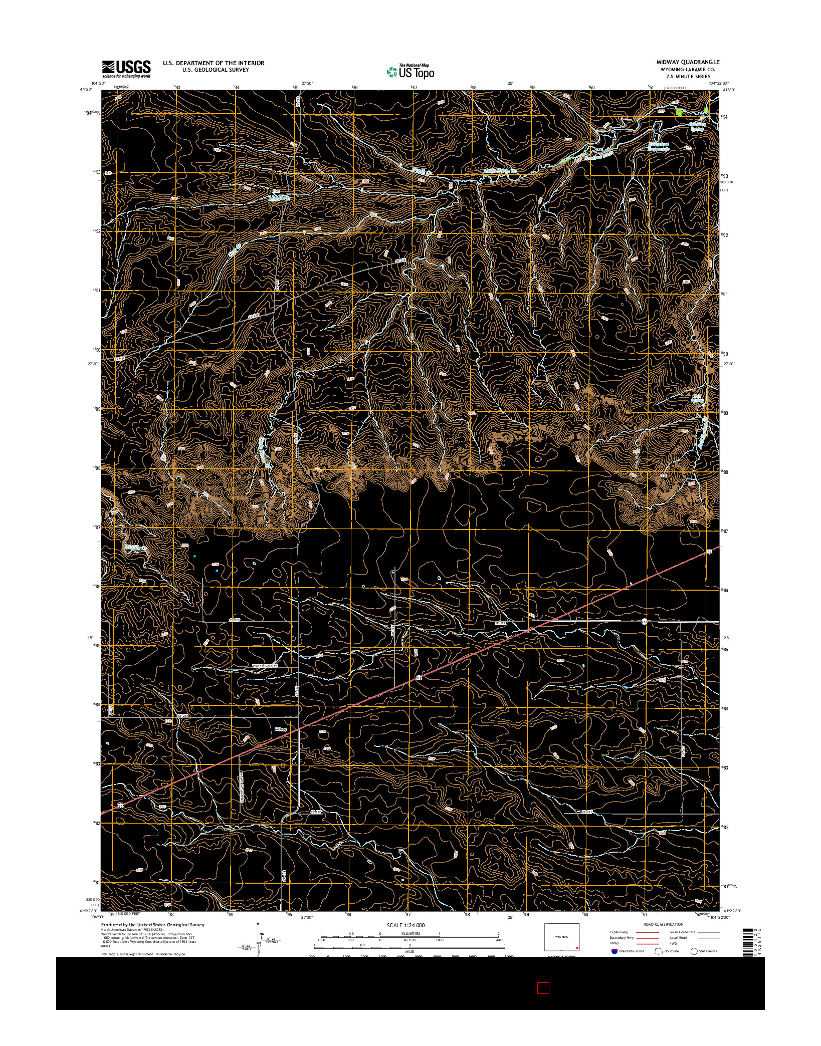 USGS US TOPO 7.5-MINUTE MAP FOR MIDWAY, WY 2015