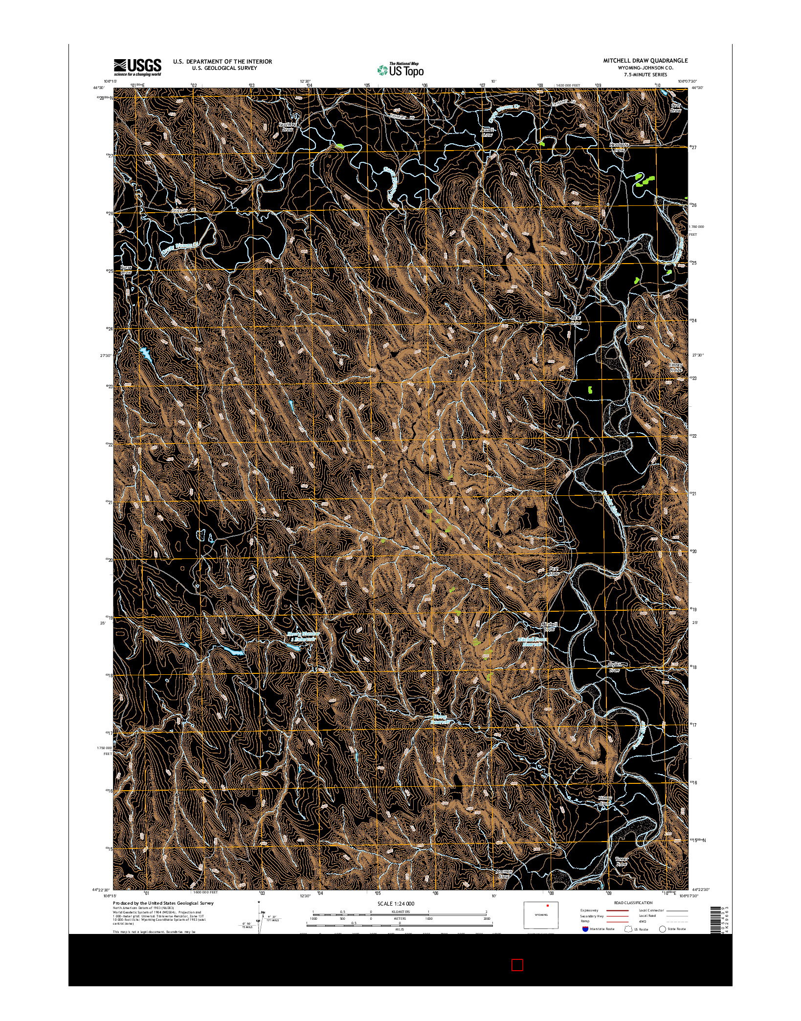 USGS US TOPO 7.5-MINUTE MAP FOR MITCHELL DRAW, WY 2015