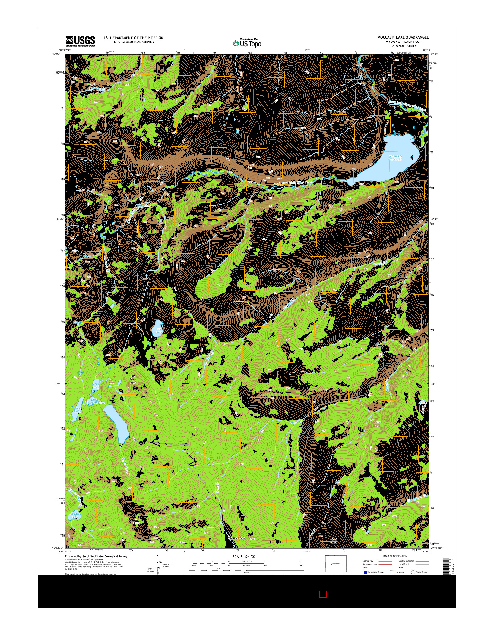 USGS US TOPO 7.5-MINUTE MAP FOR MOCCASIN LAKE, WY 2015