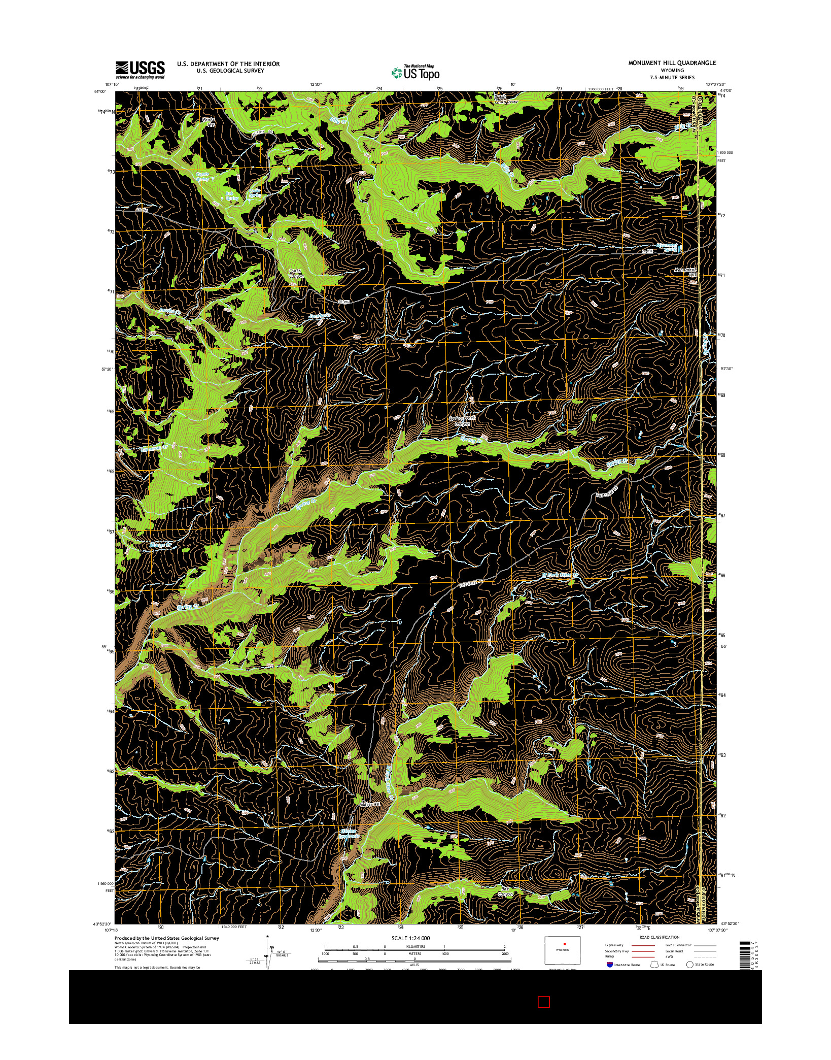 USGS US TOPO 7.5-MINUTE MAP FOR MONUMENT HILL, WY 2015