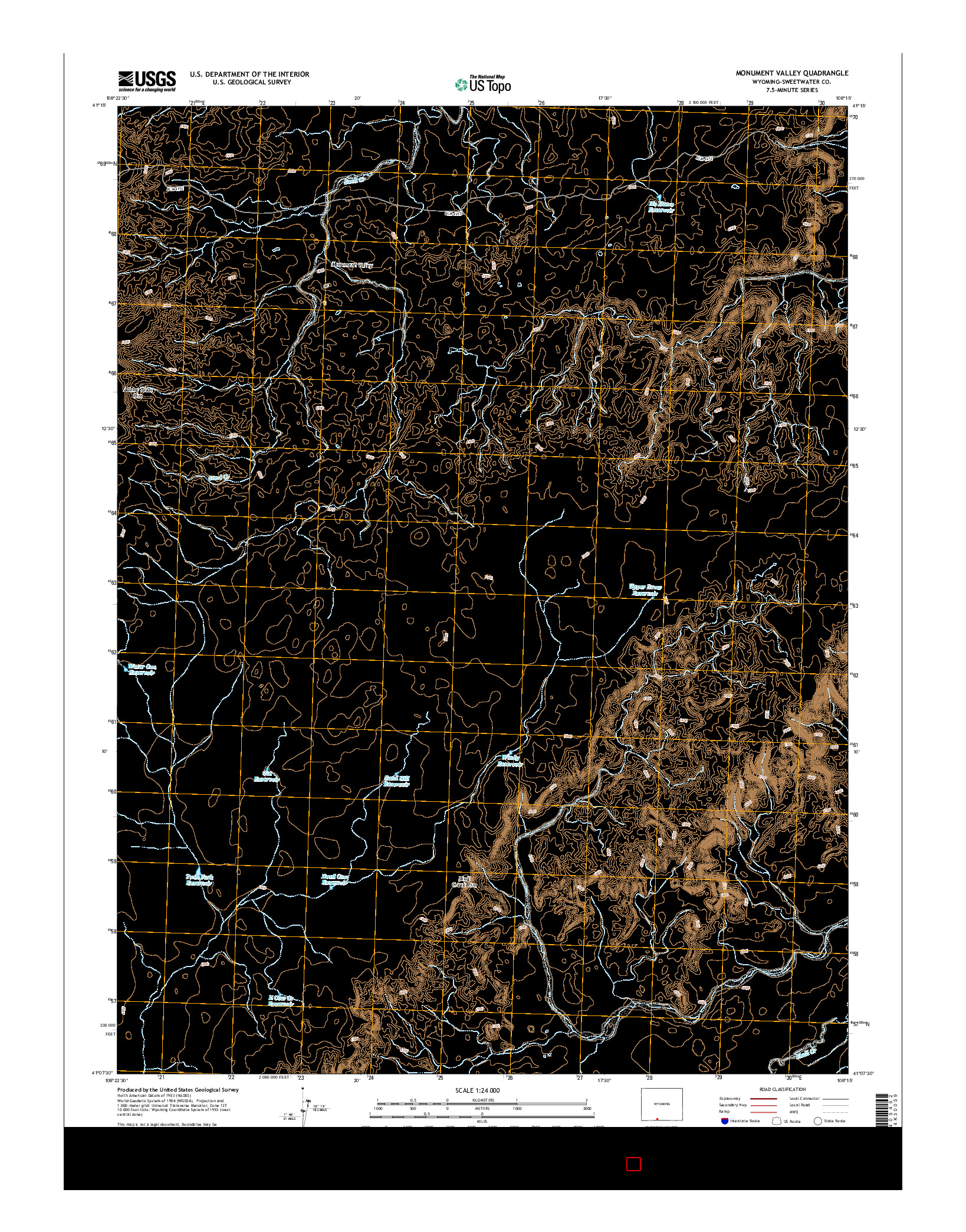USGS US TOPO 7.5-MINUTE MAP FOR MONUMENT VALLEY, WY 2015