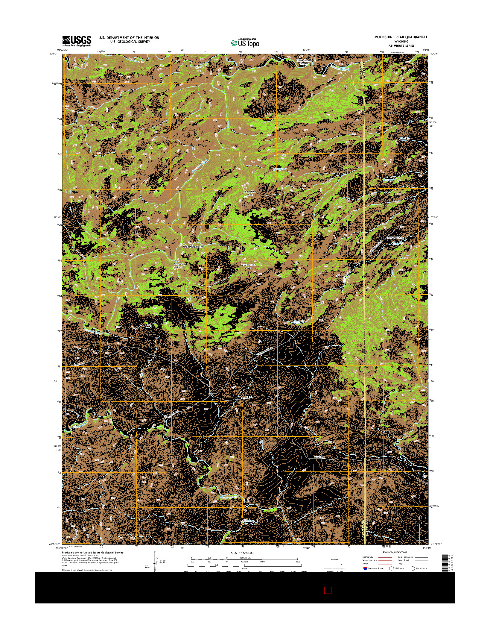 USGS US TOPO 7.5-MINUTE MAP FOR MOONSHINE PEAK, WY 2015