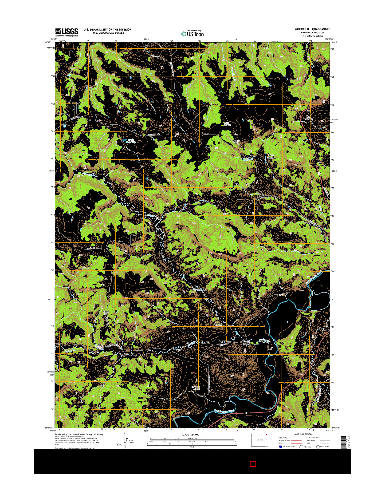 USGS US TOPO 7.5-MINUTE MAP FOR MOORE HILL, WY 2015