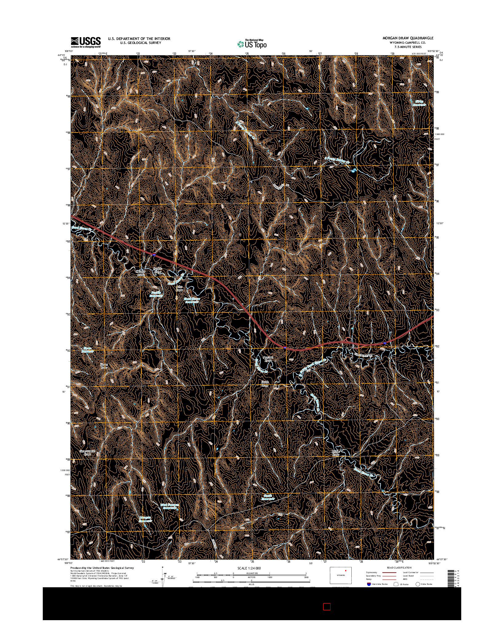 USGS US TOPO 7.5-MINUTE MAP FOR MORGAN DRAW, WY 2015