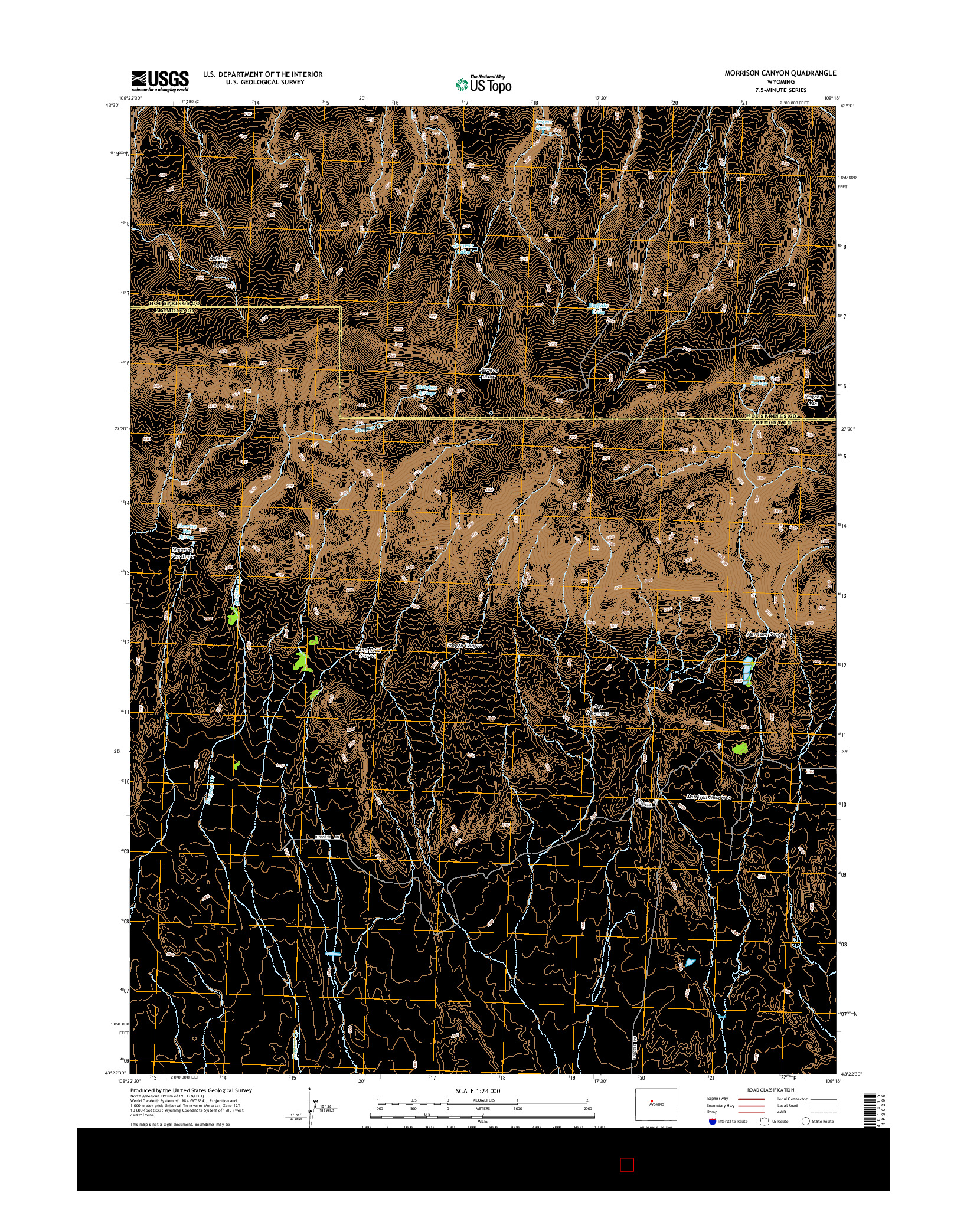 USGS US TOPO 7.5-MINUTE MAP FOR MORRISON CANYON, WY 2015