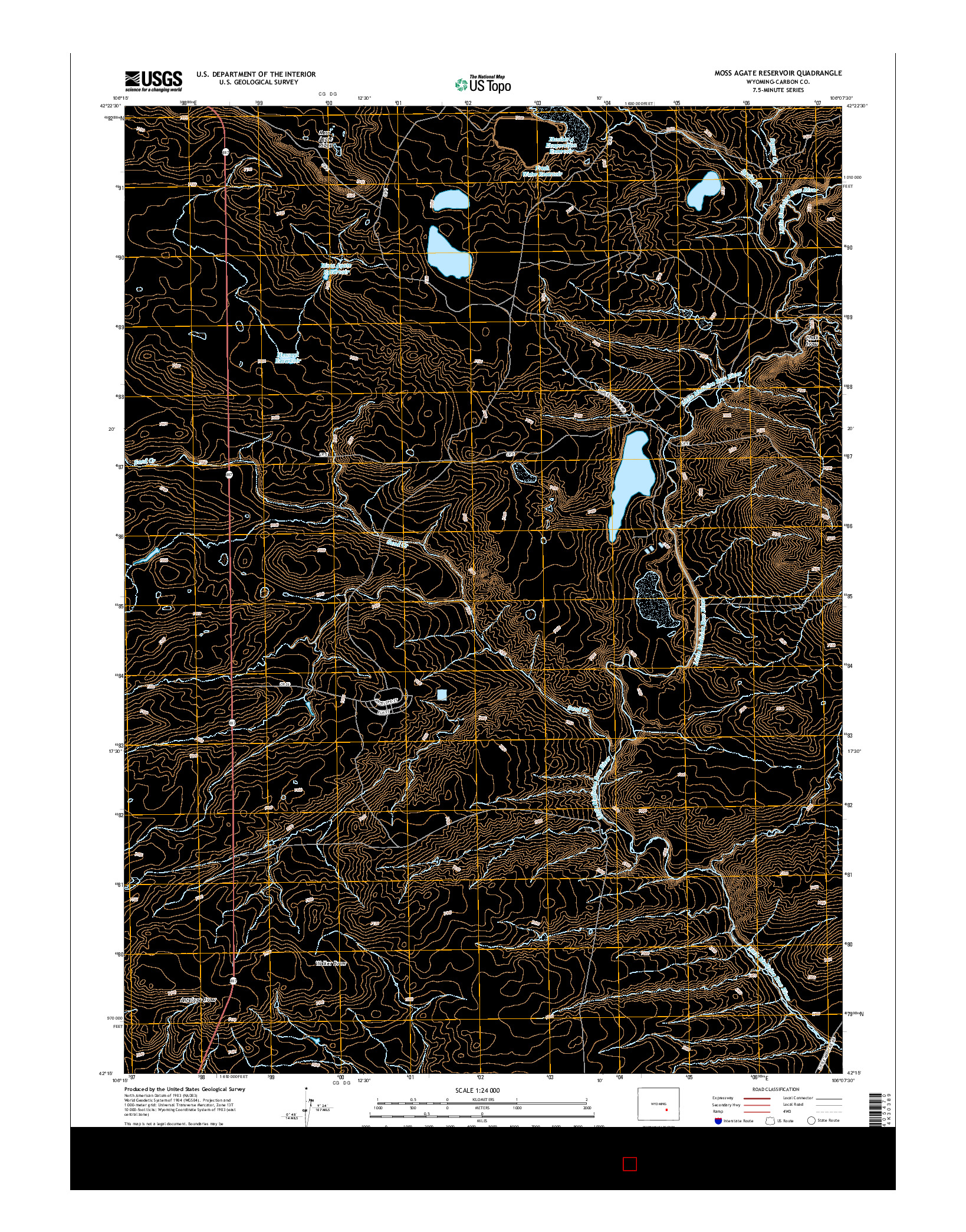 USGS US TOPO 7.5-MINUTE MAP FOR MOSS AGATE RESERVOIR, WY 2015