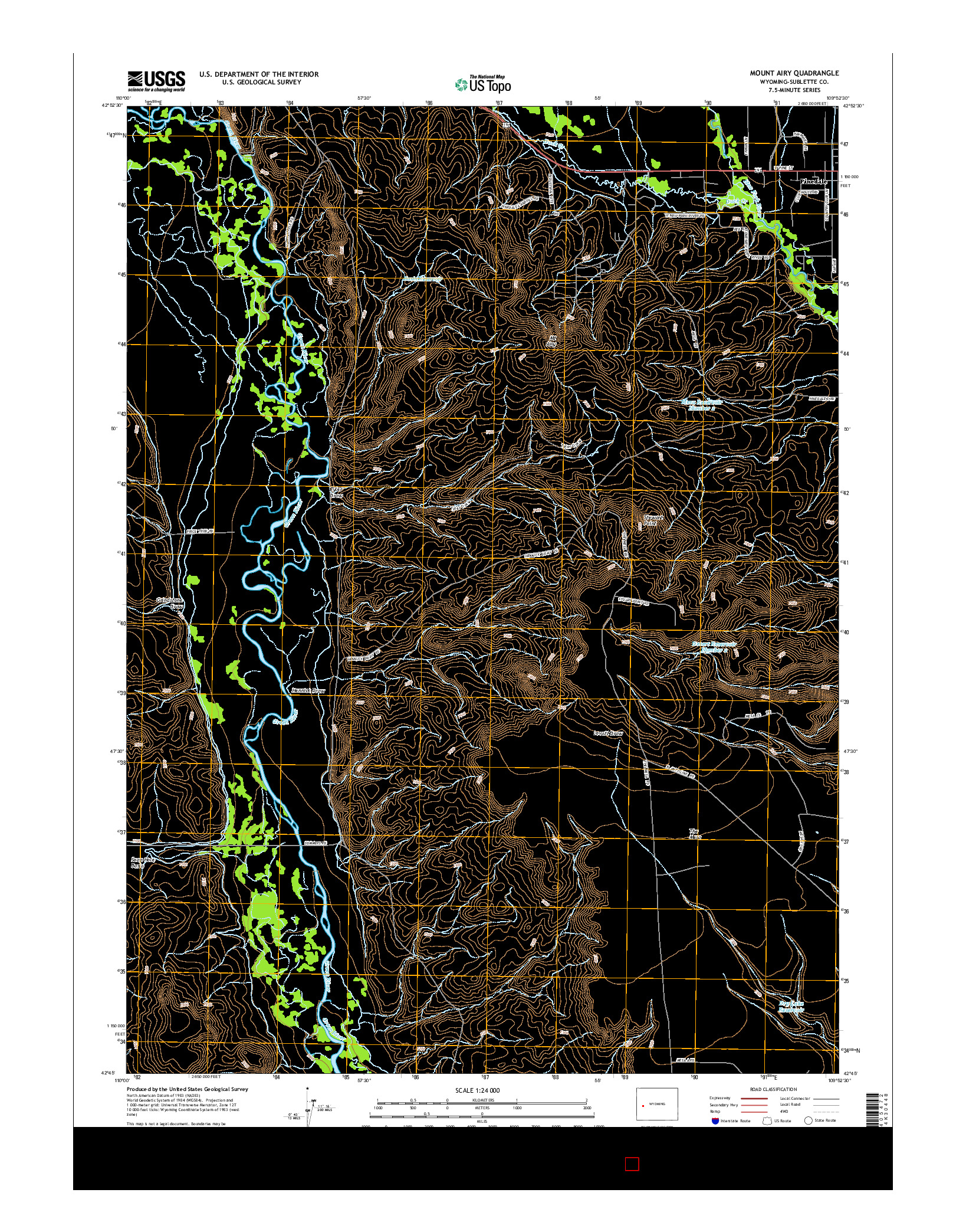 USGS US TOPO 7.5-MINUTE MAP FOR MOUNT AIRY, WY 2015