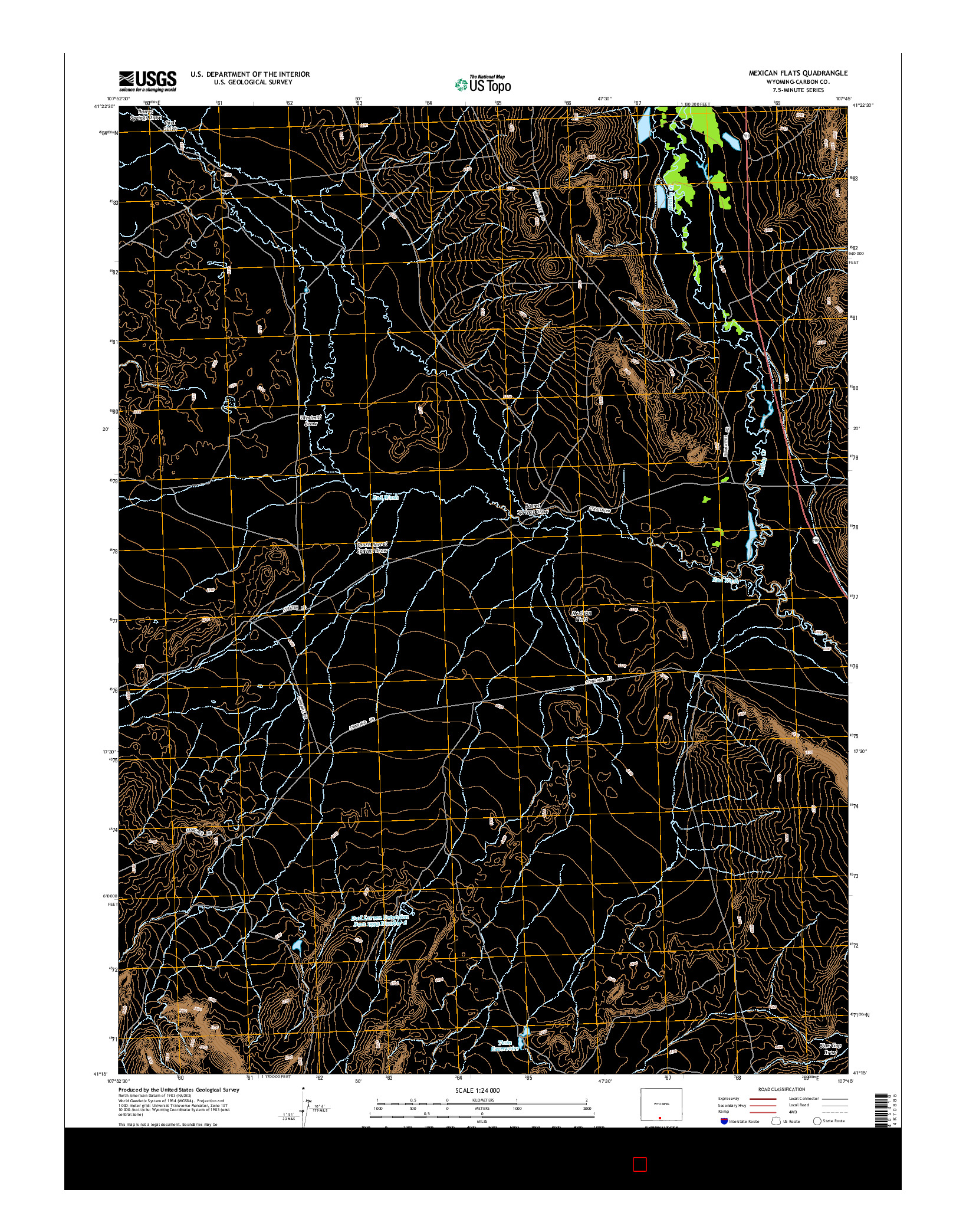 USGS US TOPO 7.5-MINUTE MAP FOR MEXICAN FLATS, WY 2015
