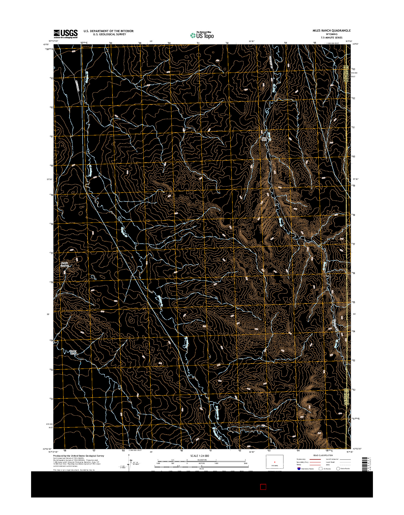 USGS US TOPO 7.5-MINUTE MAP FOR MILES RANCH, WY 2015