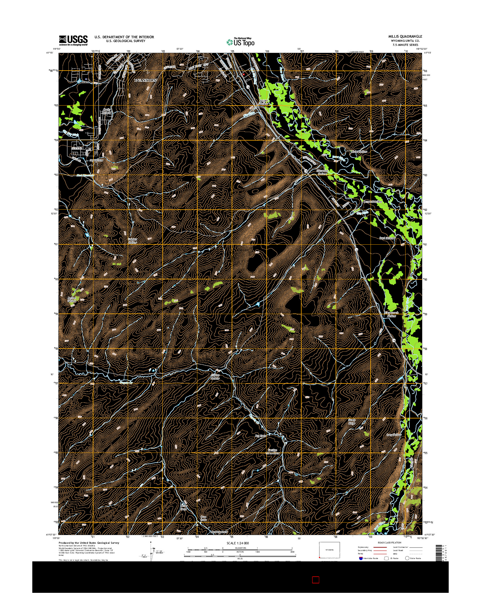 USGS US TOPO 7.5-MINUTE MAP FOR MILLIS, WY 2015