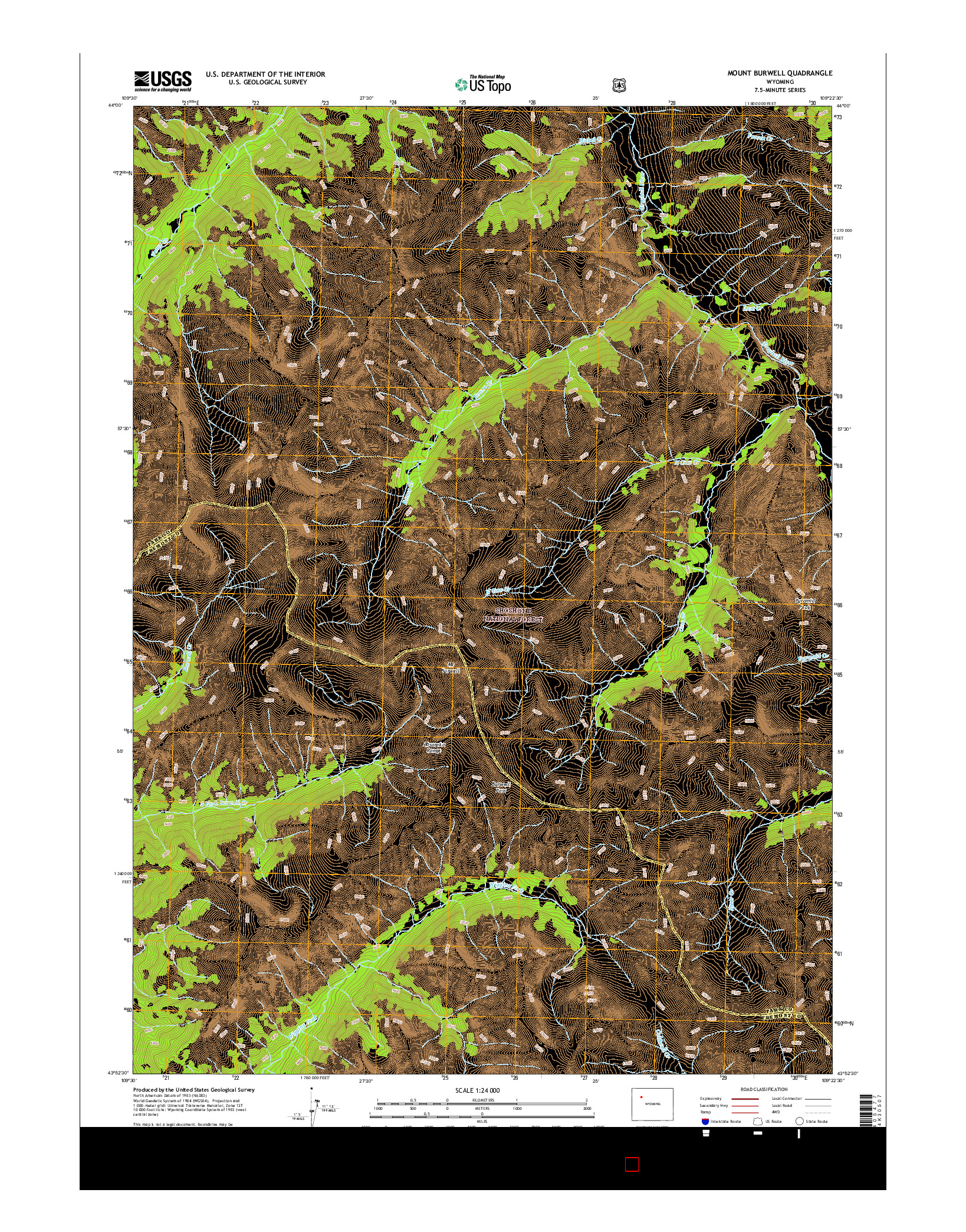 USGS US TOPO 7.5-MINUTE MAP FOR MOUNT BURWELL, WY 2015