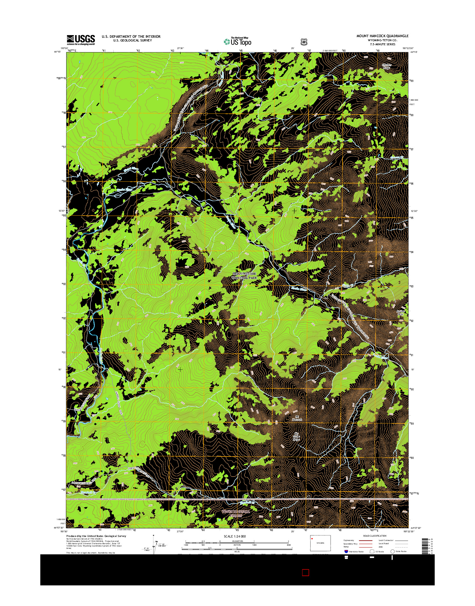 USGS US TOPO 7.5-MINUTE MAP FOR MOUNT HANCOCK, WY 2015