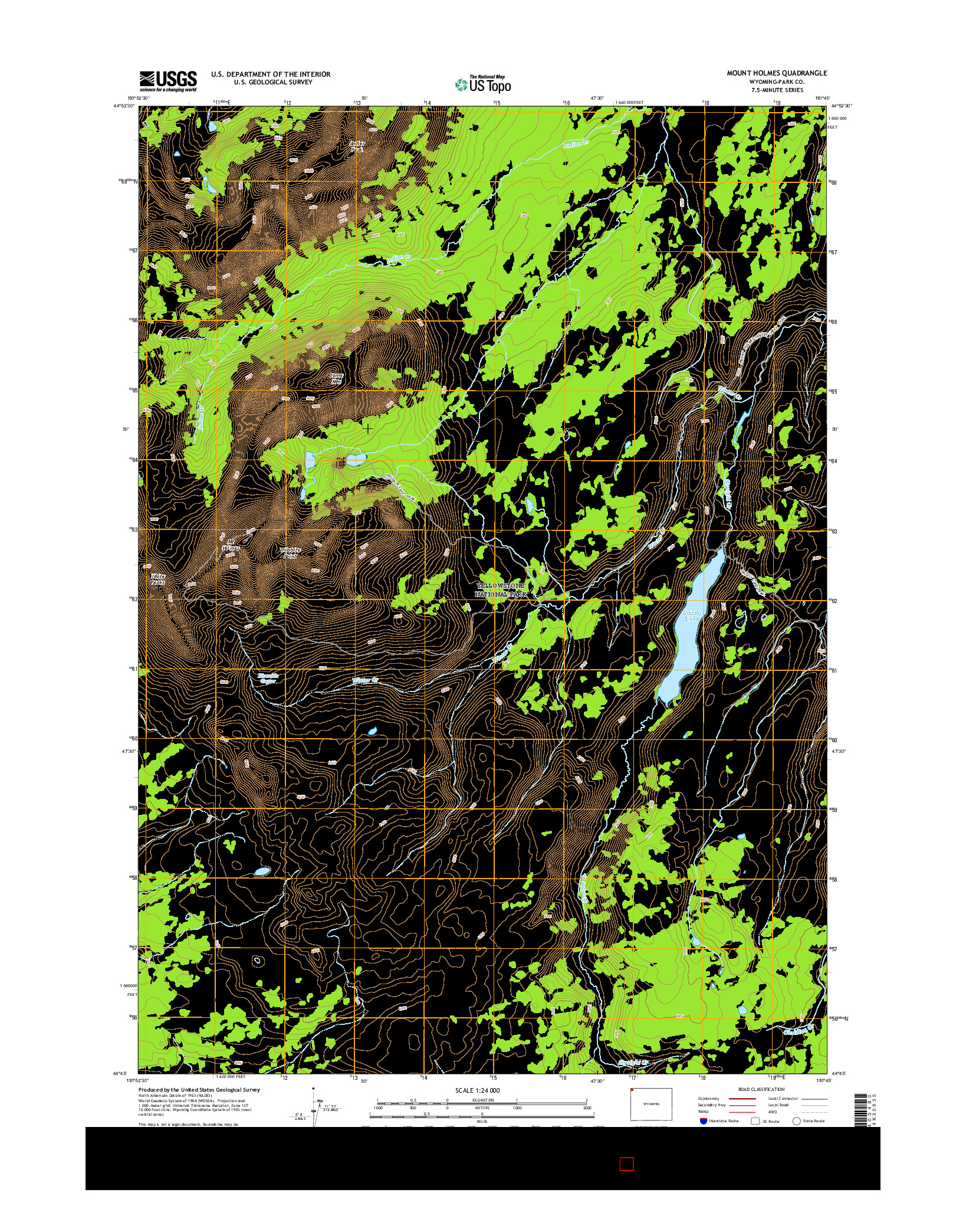 USGS US TOPO 7.5-MINUTE MAP FOR MOUNT HOLMES, WY 2015