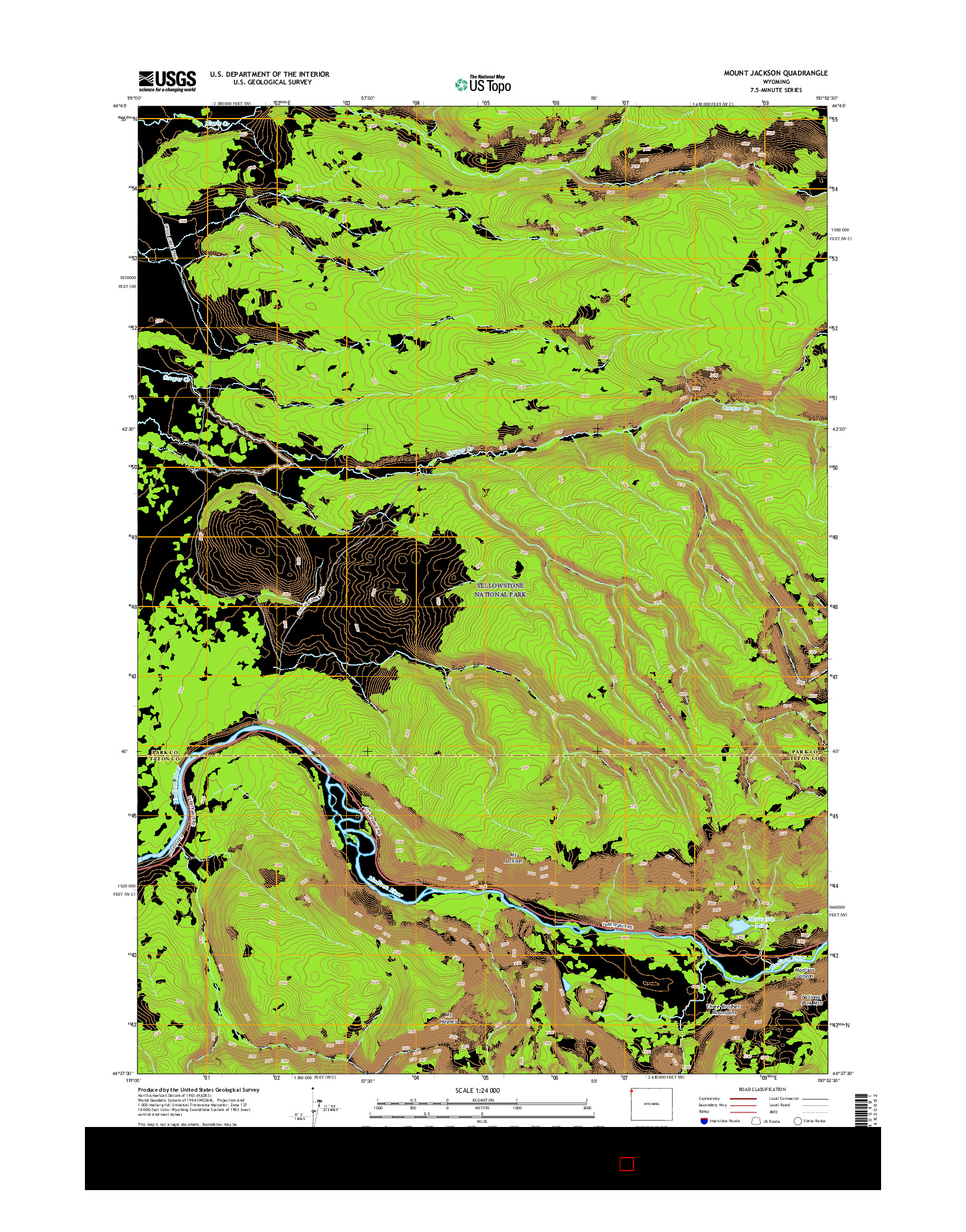 USGS US TOPO 7.5-MINUTE MAP FOR MOUNT JACKSON, WY 2015