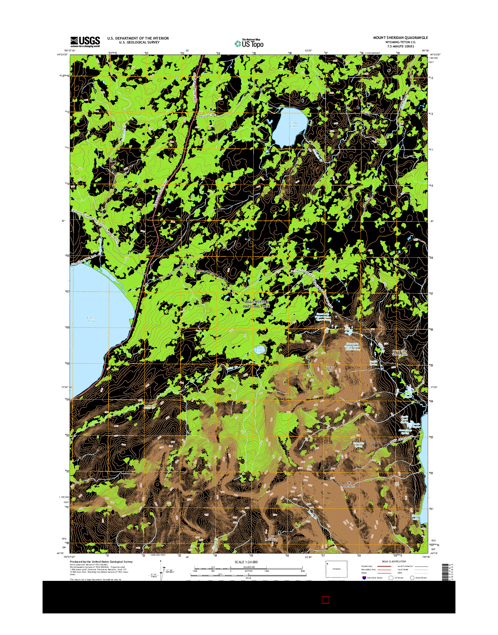 USGS US TOPO 7.5-MINUTE MAP FOR MOUNT SHERIDAN, WY 2015