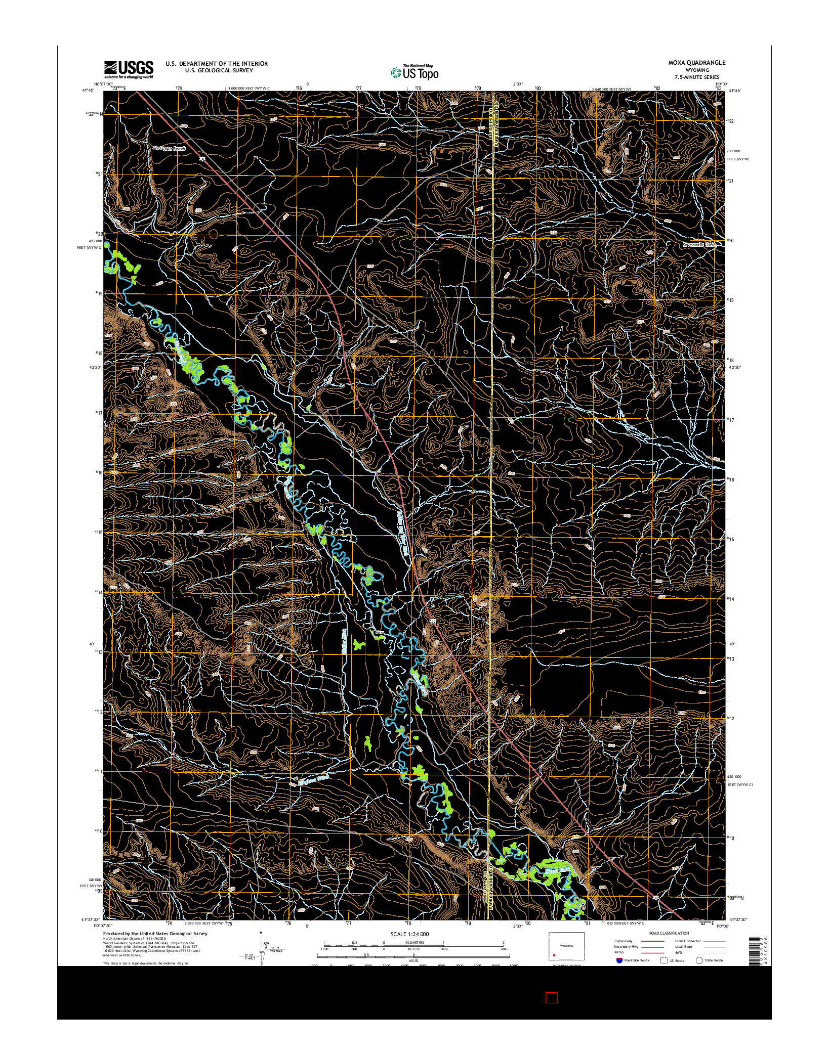 USGS US TOPO 7.5-MINUTE MAP FOR MOXA, WY 2015