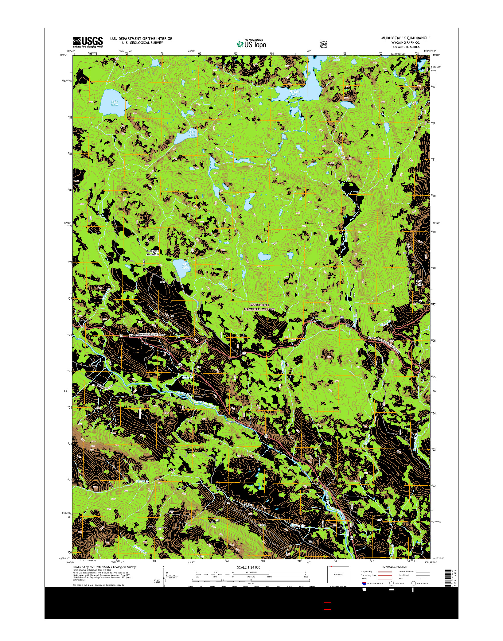 USGS US TOPO 7.5-MINUTE MAP FOR MUDDY CREEK, WY 2015