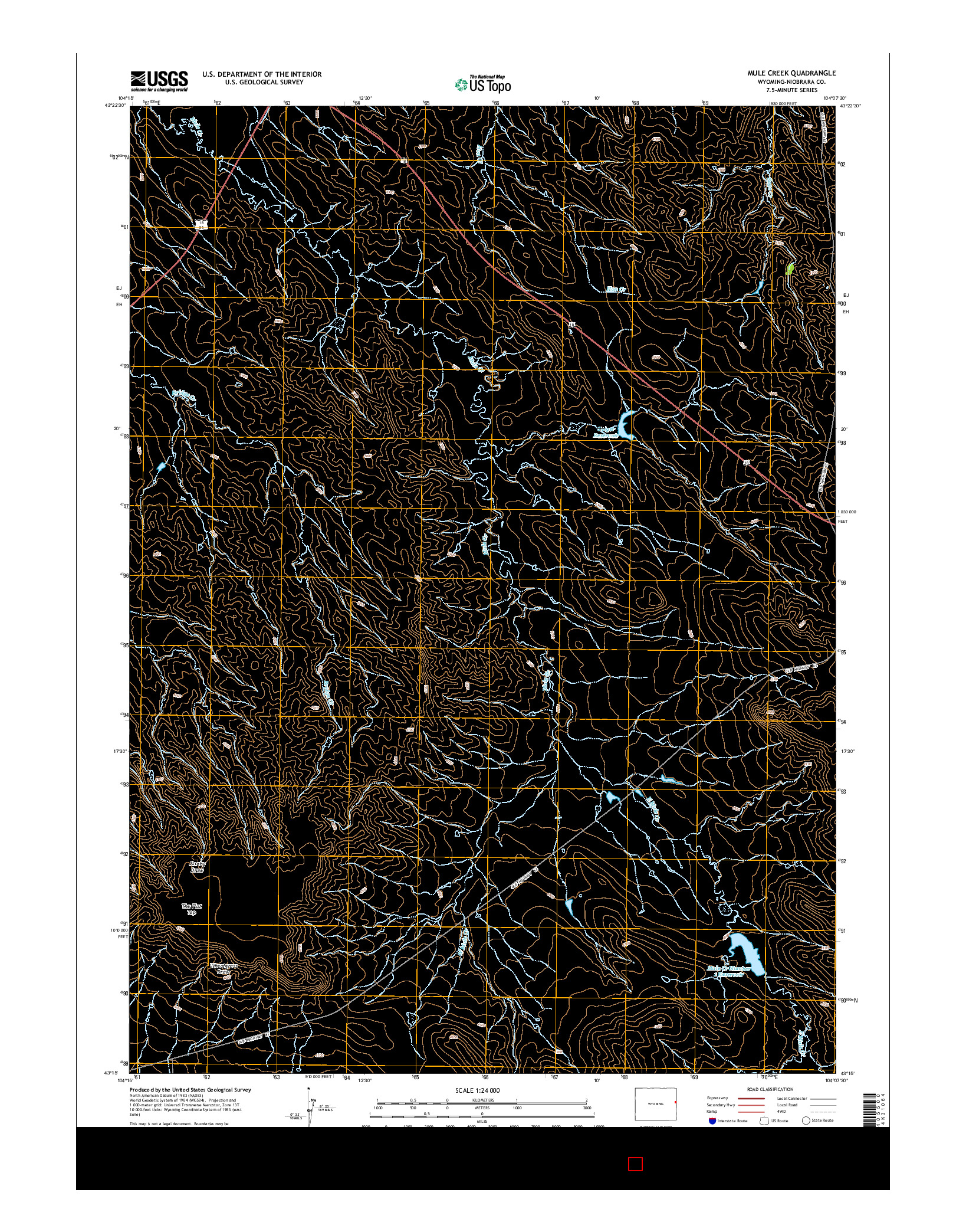 USGS US TOPO 7.5-MINUTE MAP FOR MULE CREEK, WY 2015