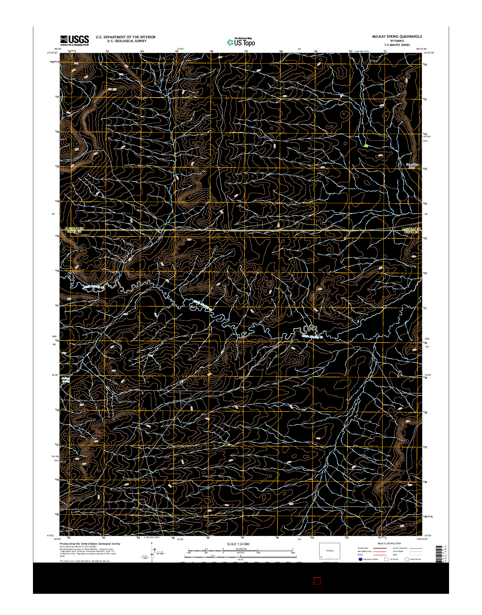 USGS US TOPO 7.5-MINUTE MAP FOR MULKAY SPRING, WY 2015