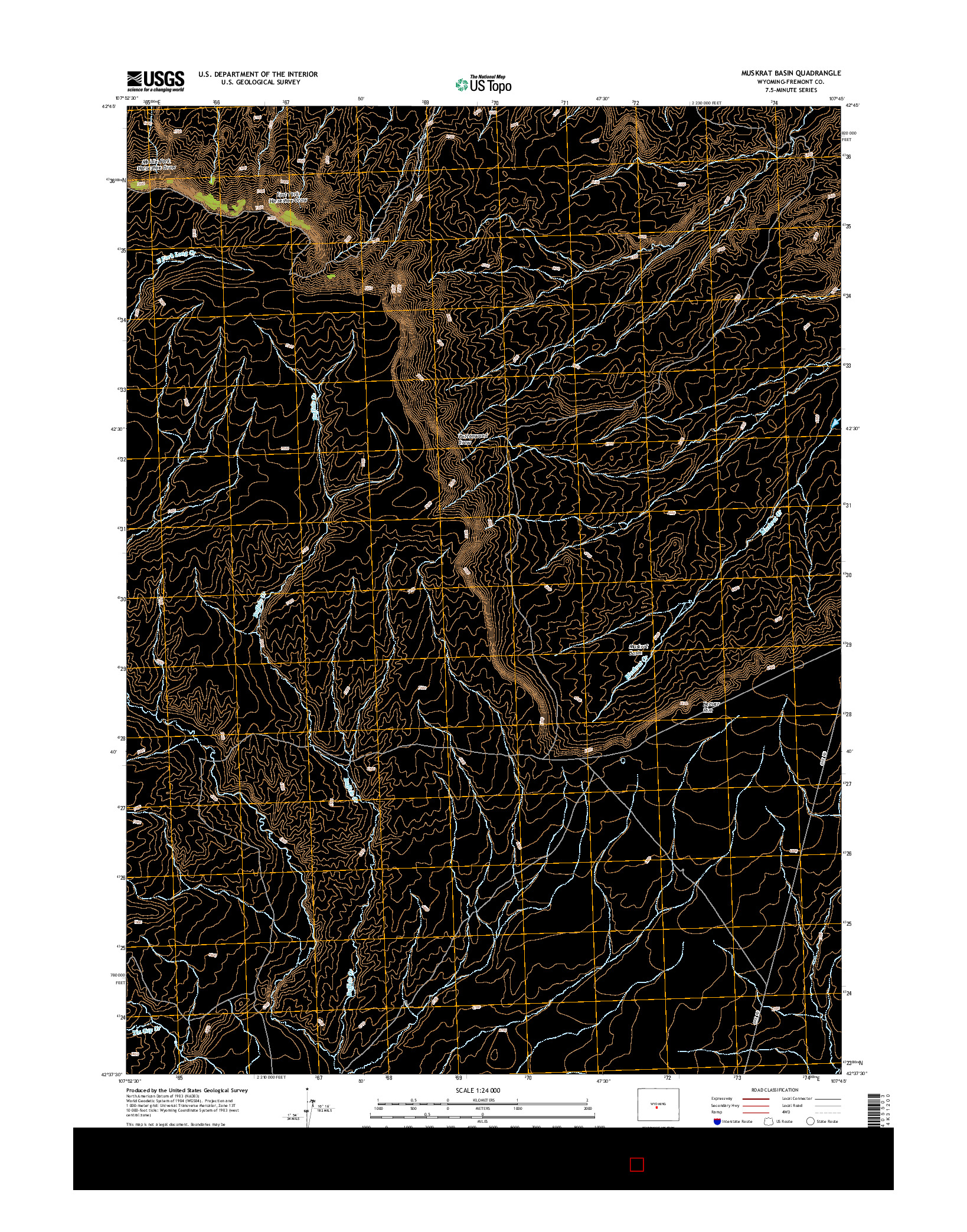 USGS US TOPO 7.5-MINUTE MAP FOR MUSKRAT BASIN, WY 2015