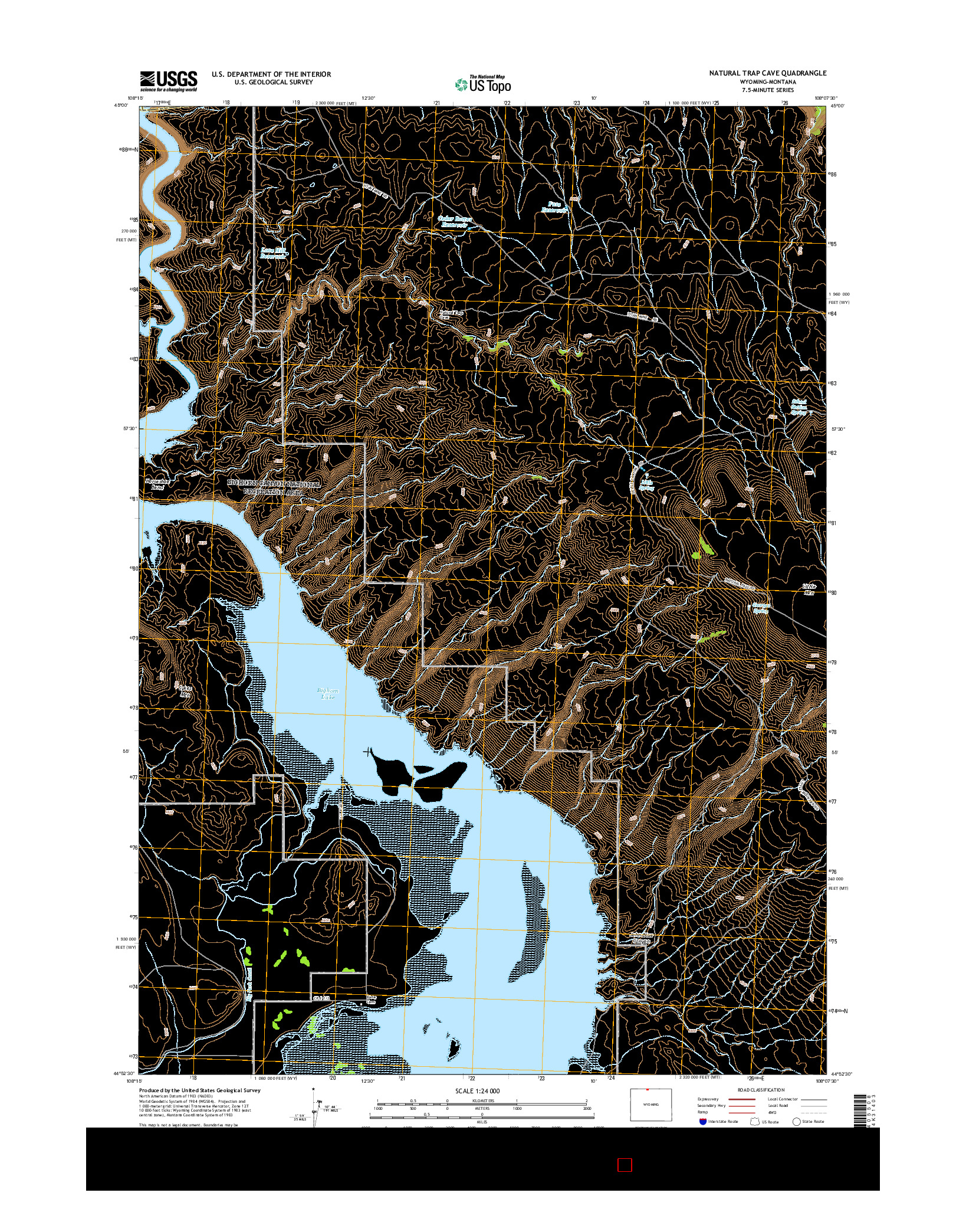 USGS US TOPO 7.5-MINUTE MAP FOR NATURAL TRAP CAVE, WY-MT 2015