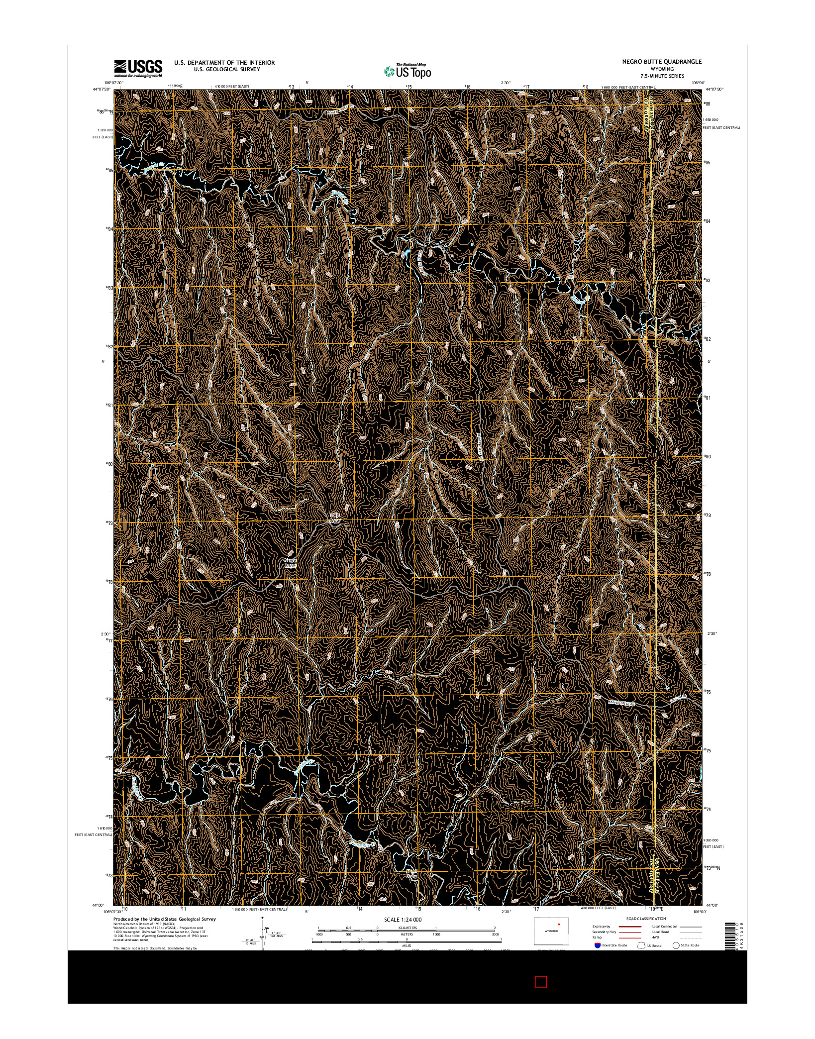 USGS US TOPO 7.5-MINUTE MAP FOR NEGRO BUTTE, WY 2015