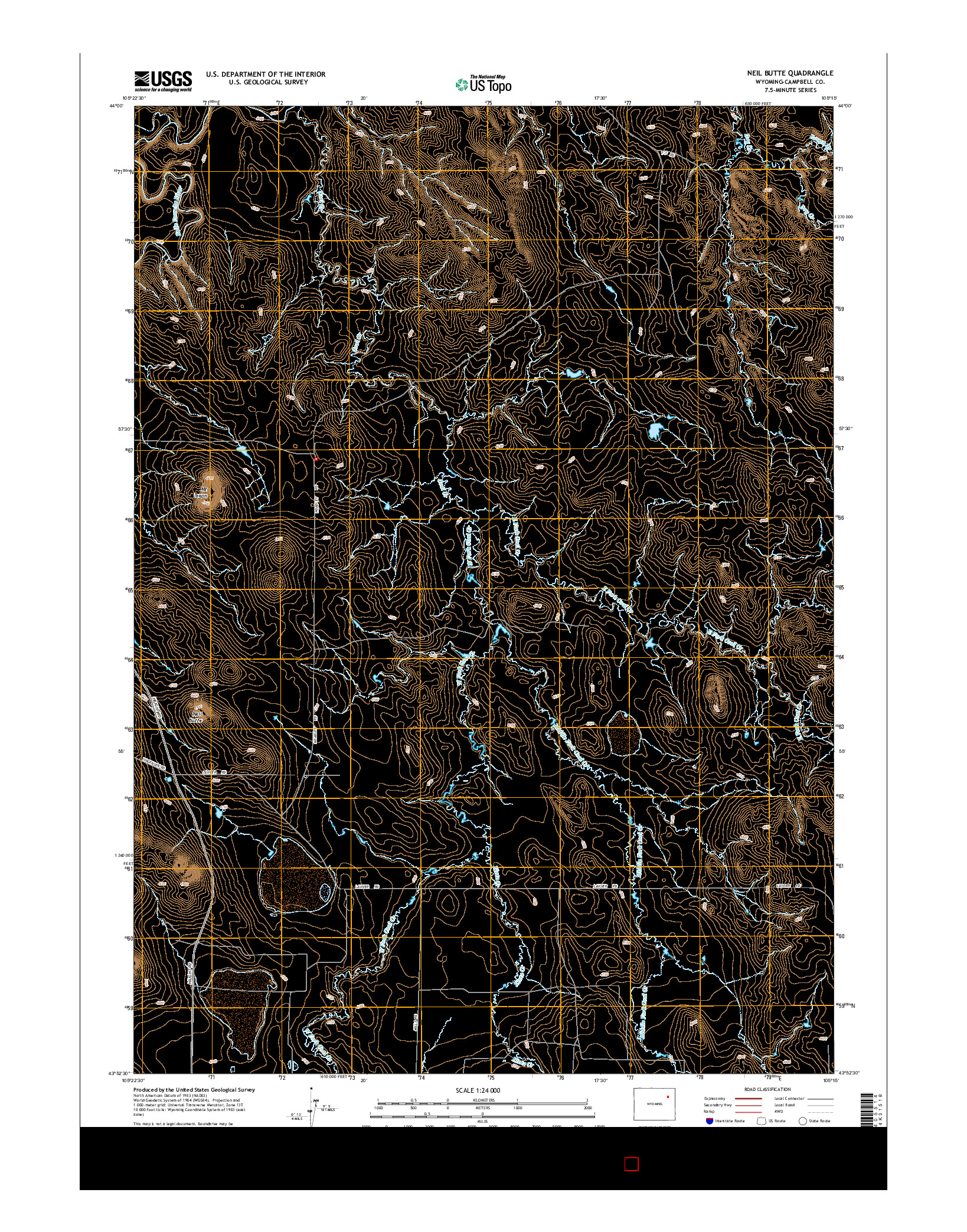 USGS US TOPO 7.5-MINUTE MAP FOR NEIL BUTTE, WY 2015