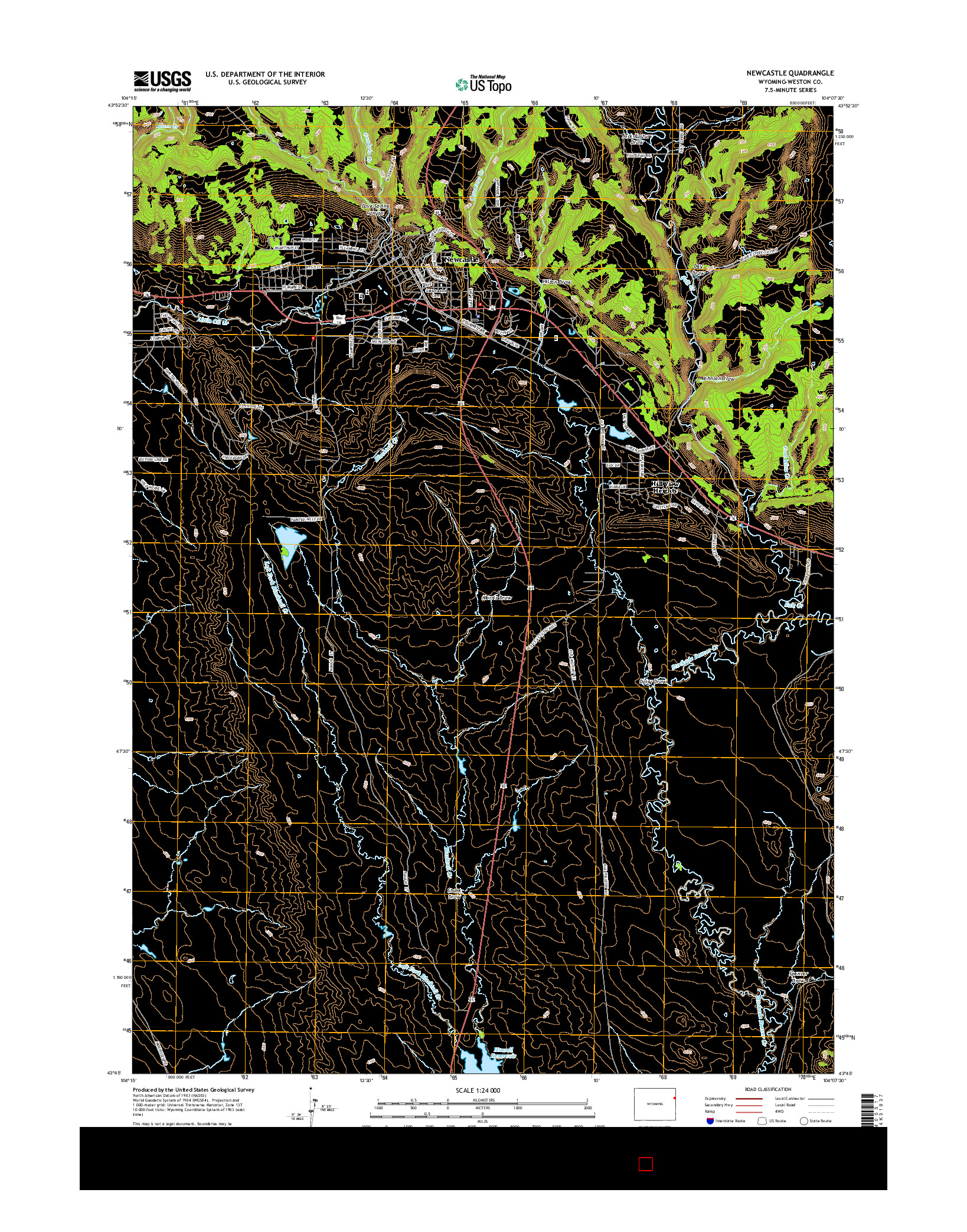 USGS US TOPO 7.5-MINUTE MAP FOR NEWCASTLE, WY 2015