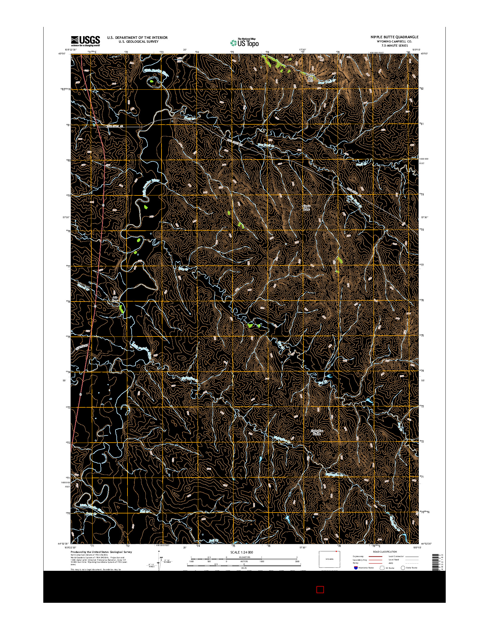 USGS US TOPO 7.5-MINUTE MAP FOR NIPPLE BUTTE, WY 2015