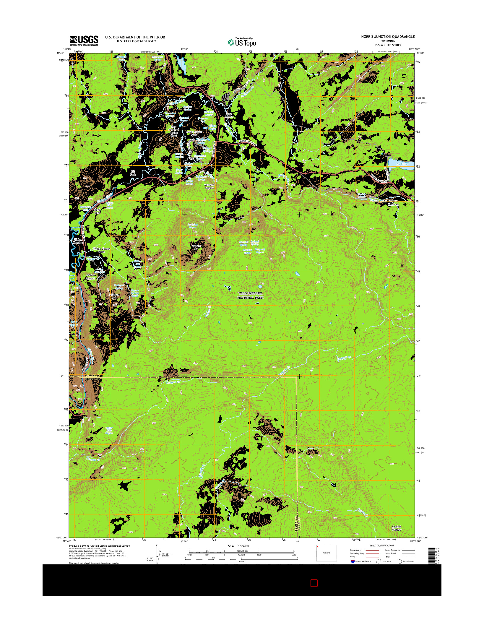 USGS US TOPO 7.5-MINUTE MAP FOR NORRIS JUNCTION, WY 2015