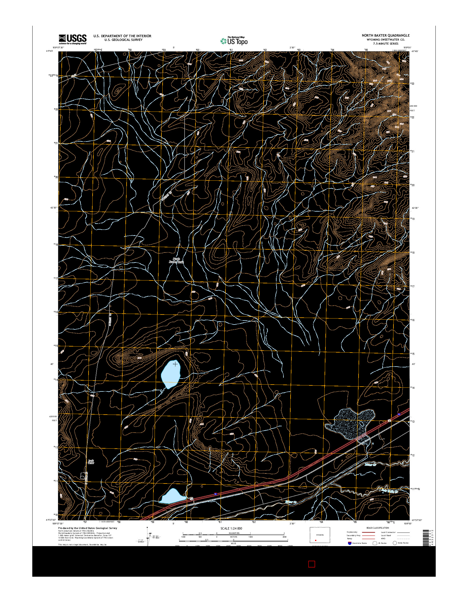 USGS US TOPO 7.5-MINUTE MAP FOR NORTH BAXTER, WY 2015
