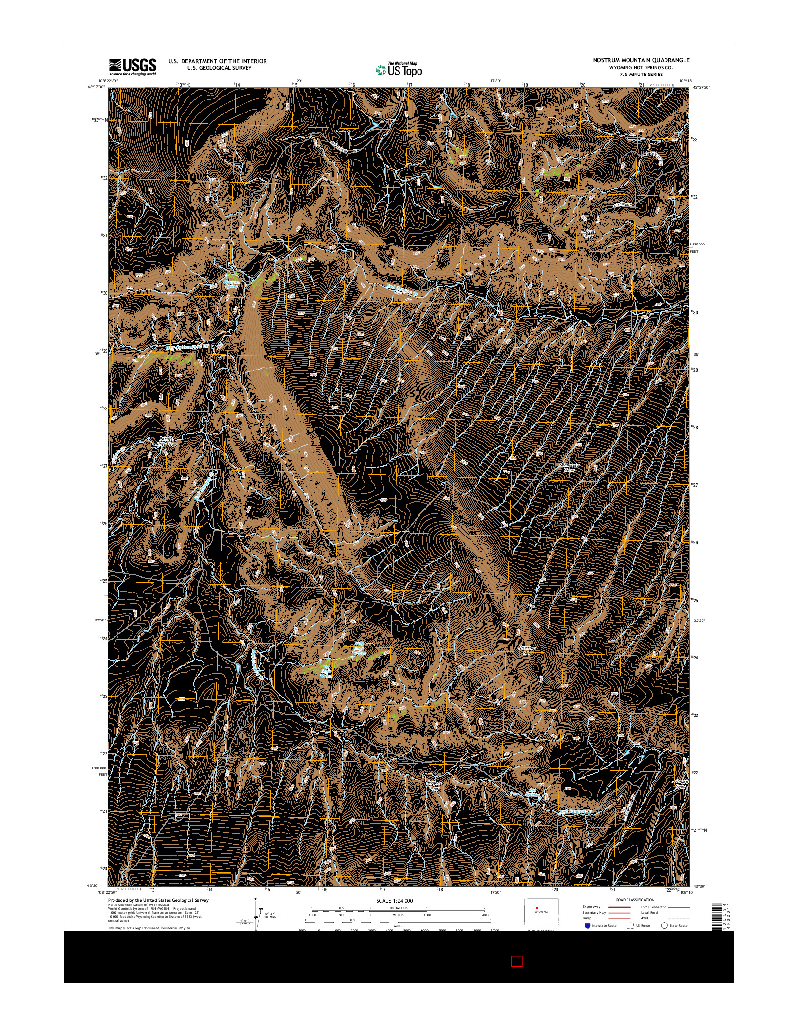 USGS US TOPO 7.5-MINUTE MAP FOR NOSTRUM MOUNTAIN, WY 2015