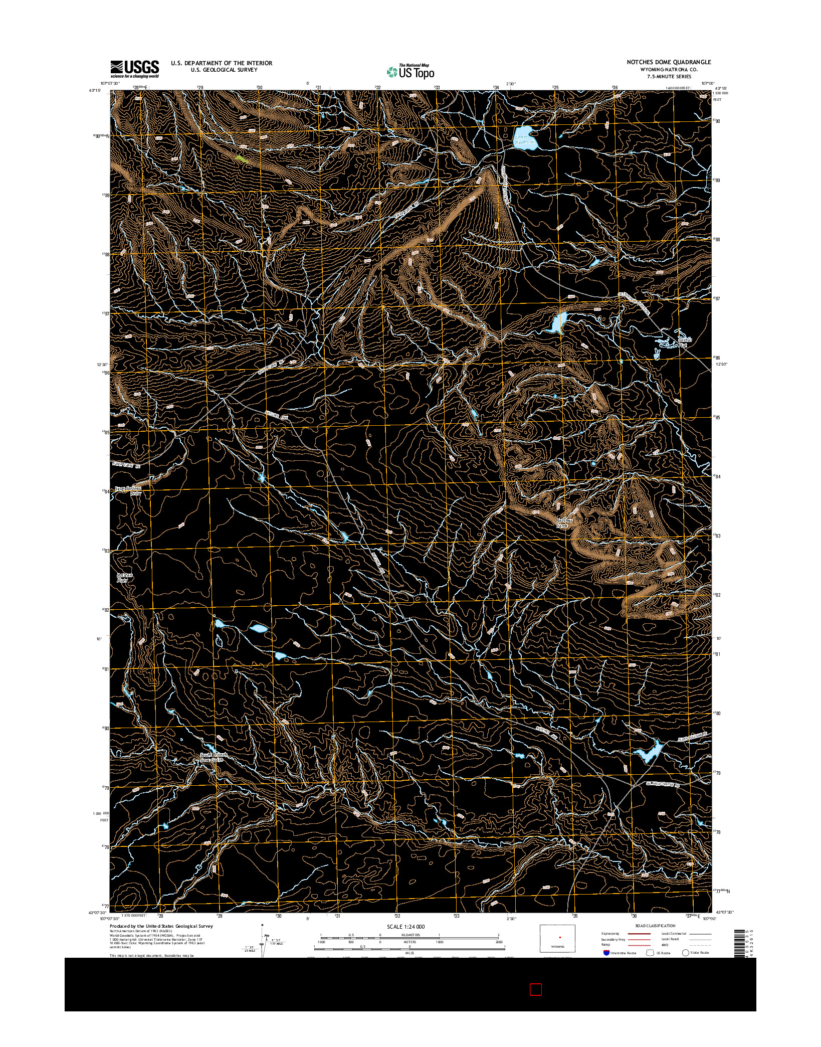 USGS US TOPO 7.5-MINUTE MAP FOR NOTCHES DOME, WY 2015