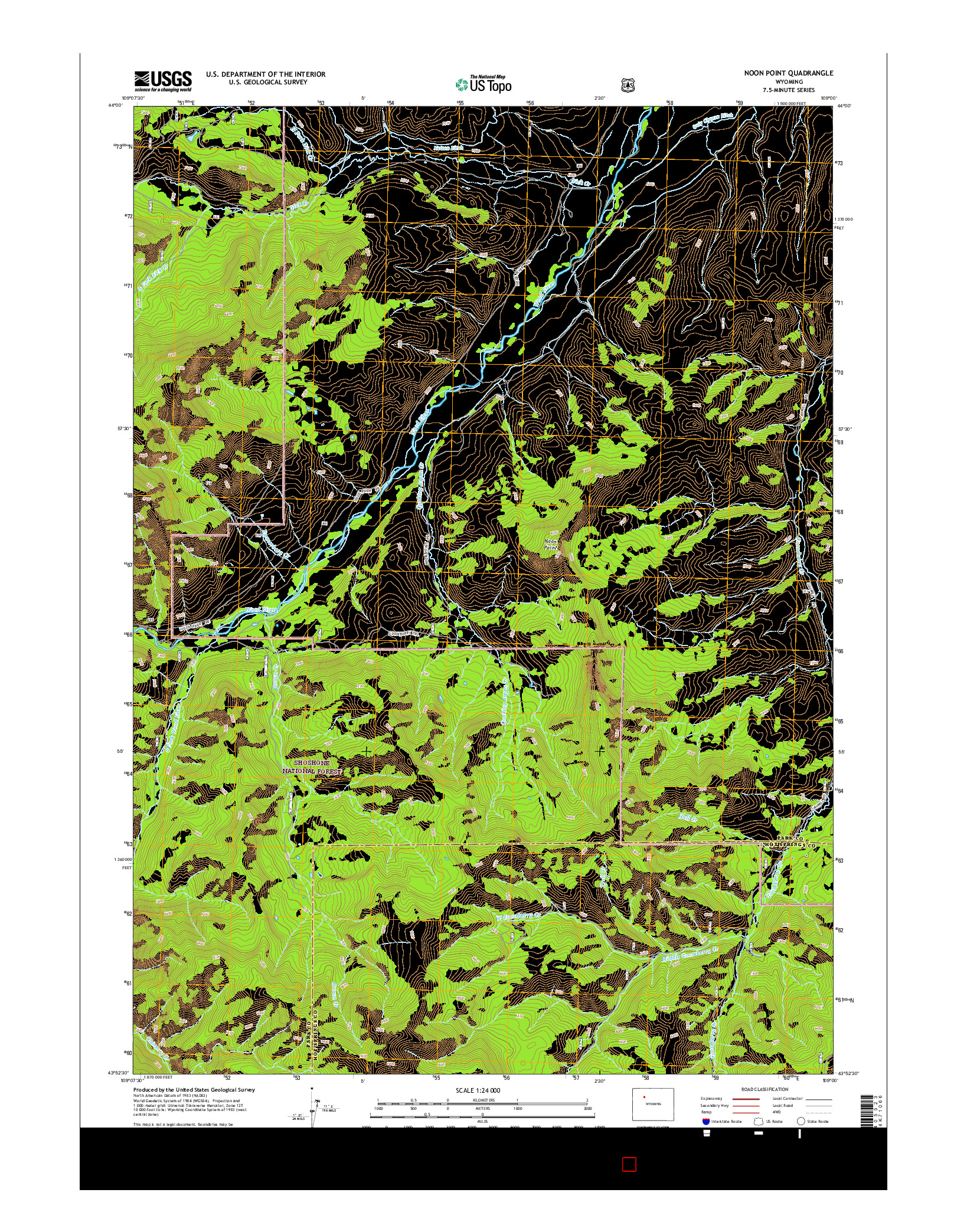 USGS US TOPO 7.5-MINUTE MAP FOR NOON POINT, WY 2015