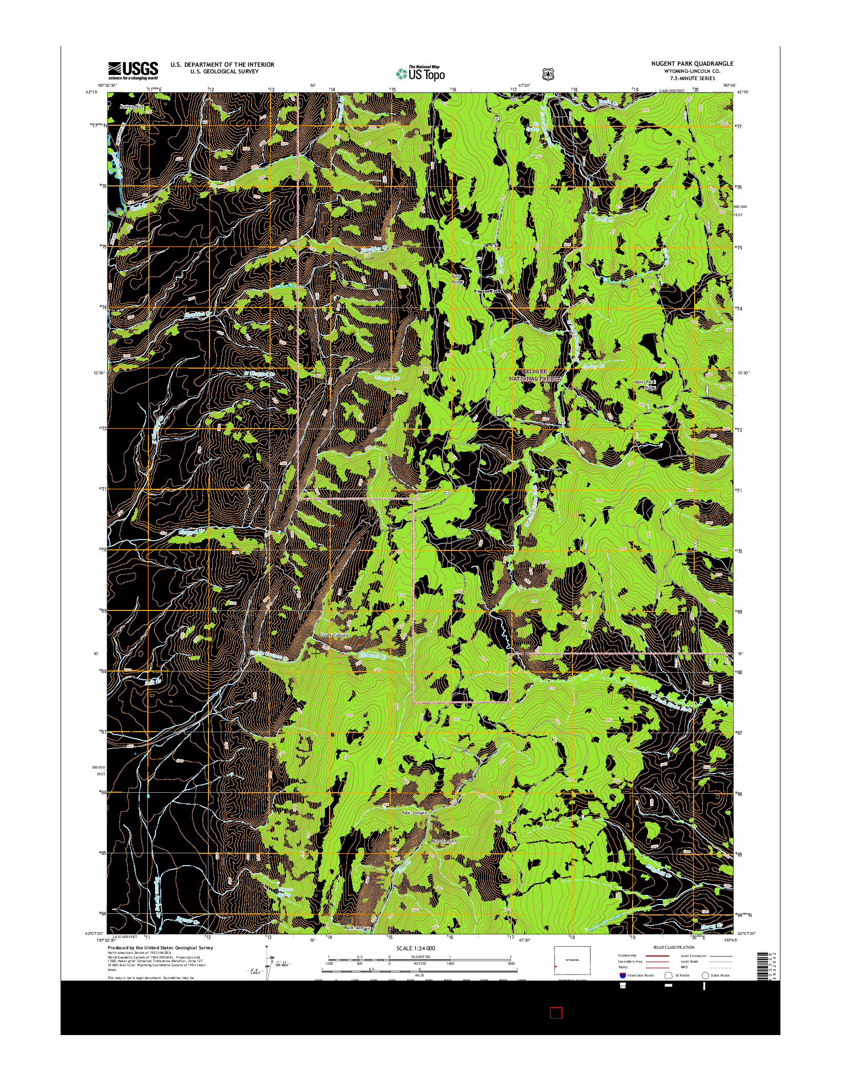 USGS US TOPO 7.5-MINUTE MAP FOR NUGENT PARK, WY 2015