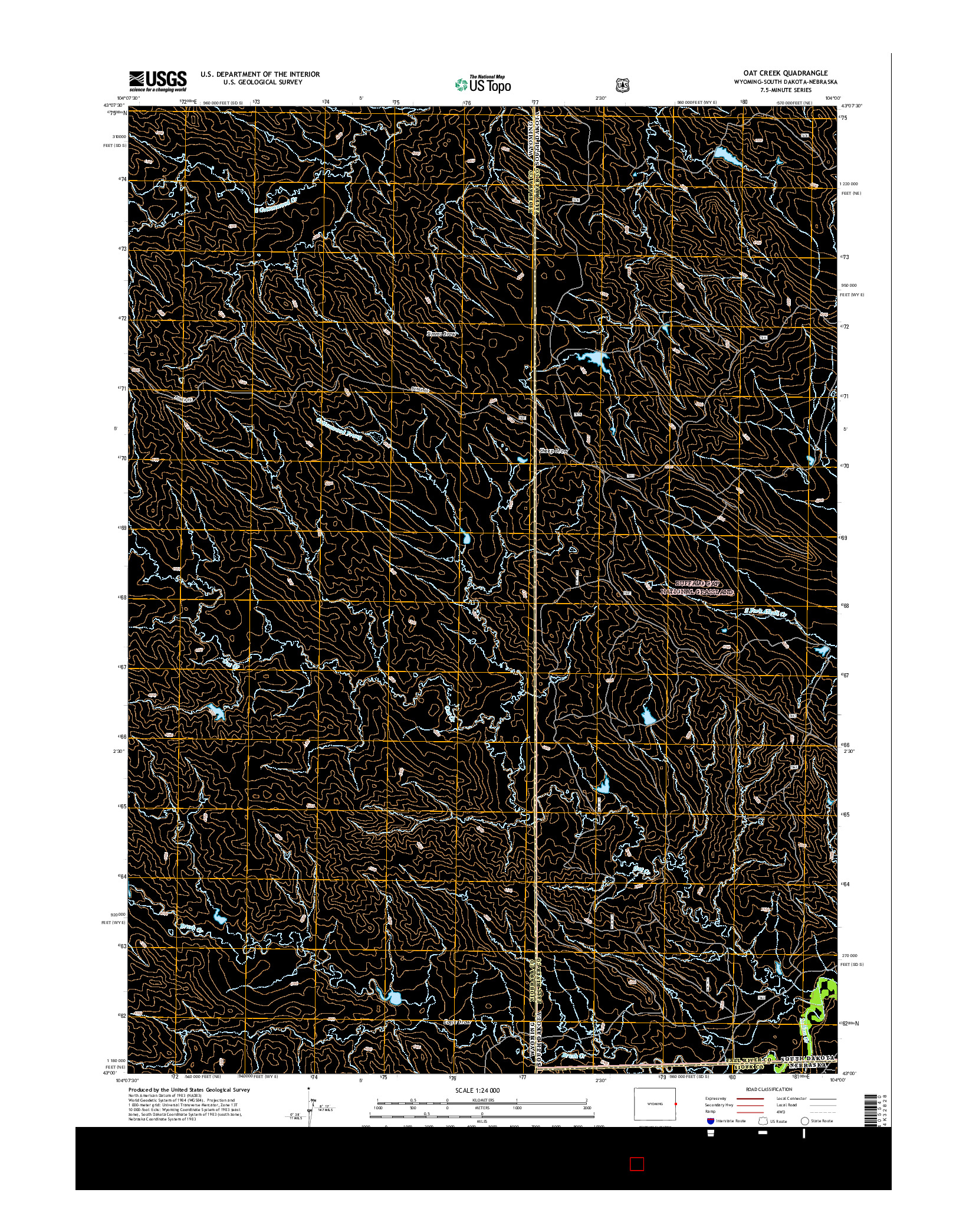 USGS US TOPO 7.5-MINUTE MAP FOR OAT CREEK, WY-SD-NE 2015