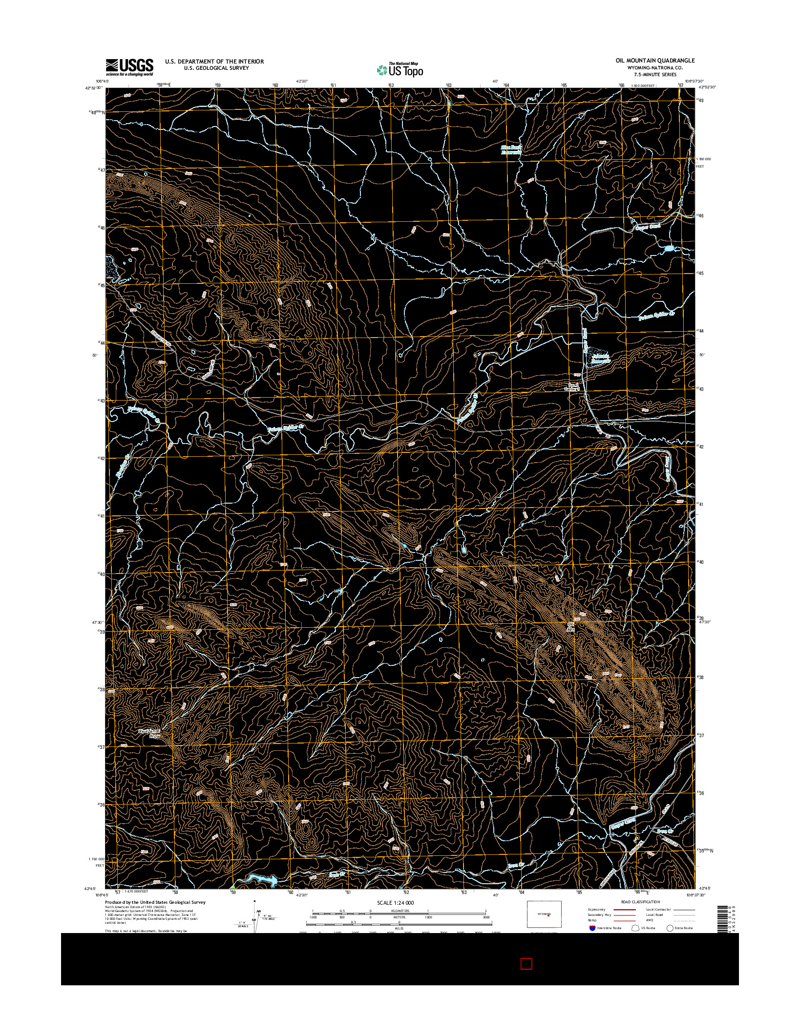 USGS US TOPO 7.5-MINUTE MAP FOR OIL MOUNTAIN, WY 2015