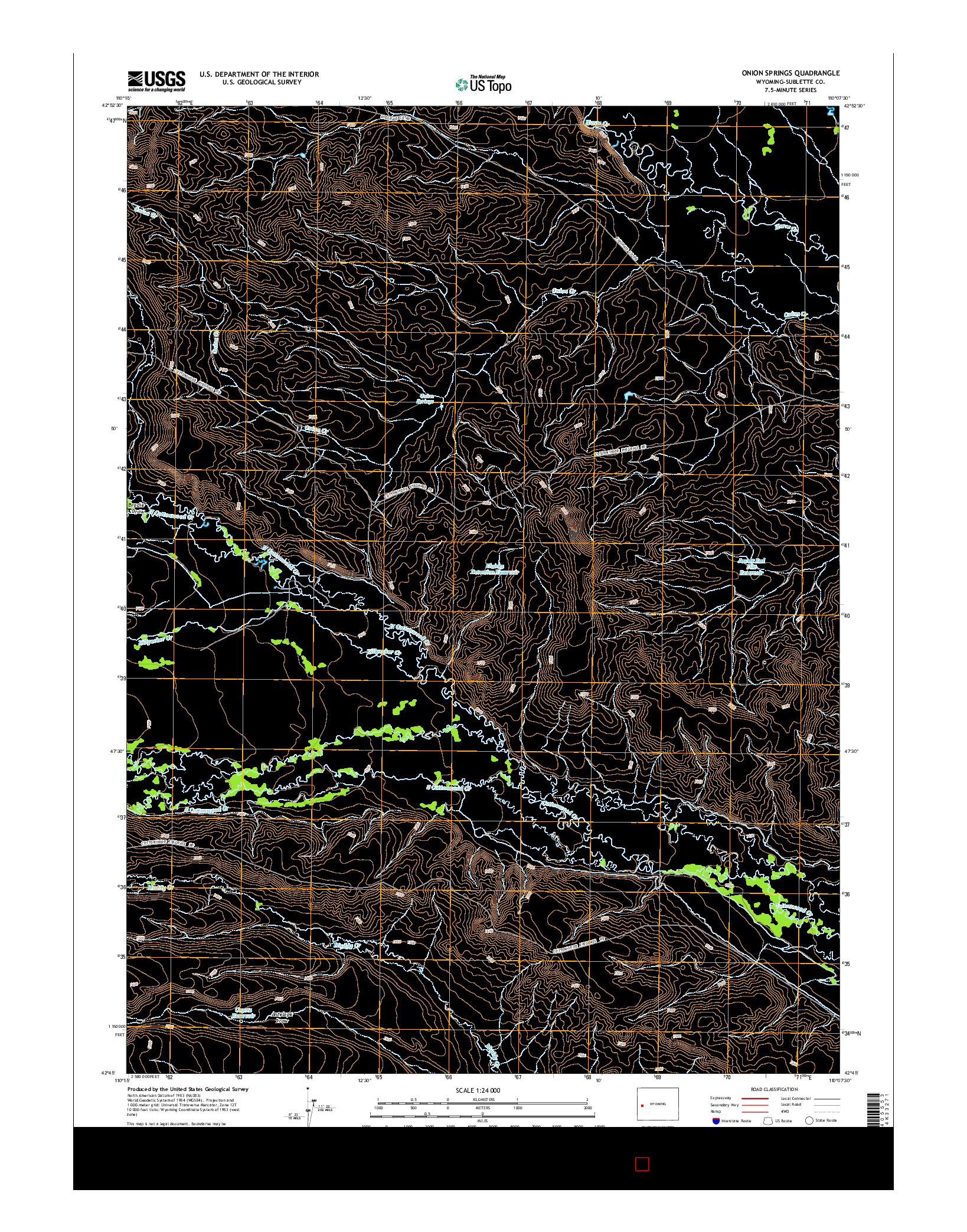 USGS US TOPO 7.5-MINUTE MAP FOR ONION SPRINGS, WY 2015