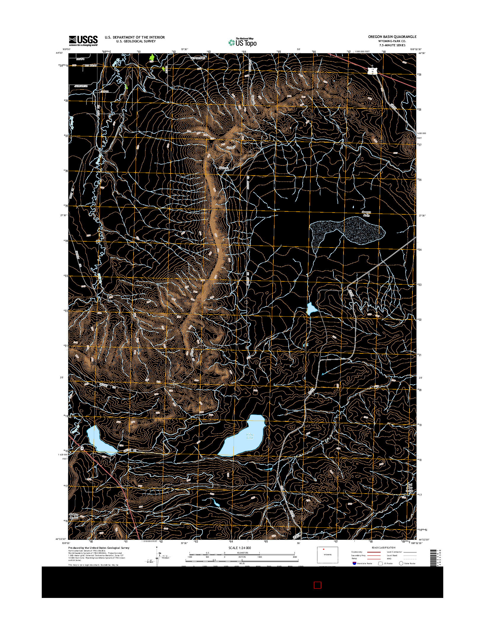 USGS US TOPO 7.5-MINUTE MAP FOR OREGON BASIN, WY 2015