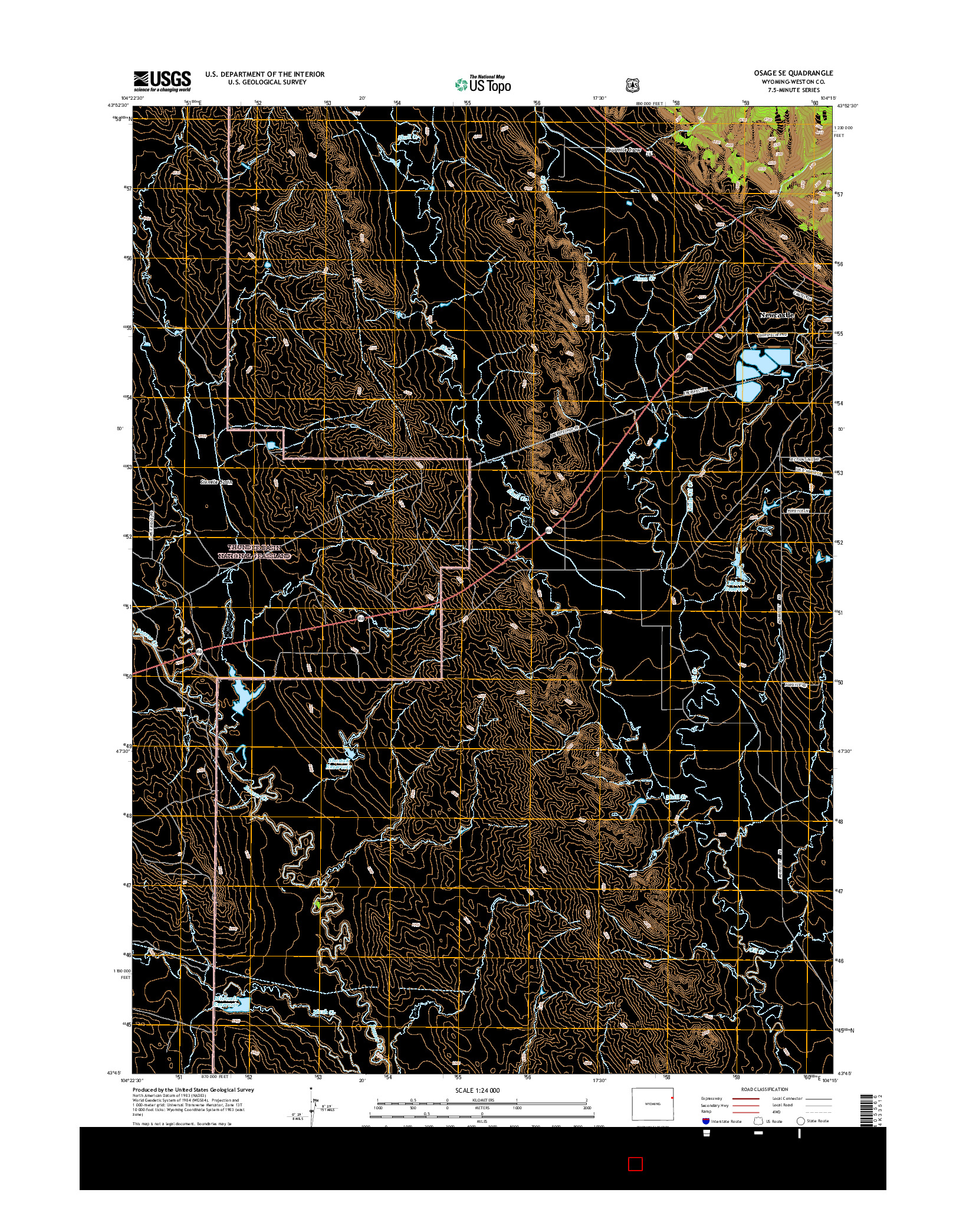 USGS US TOPO 7.5-MINUTE MAP FOR OSAGE SE, WY 2015
