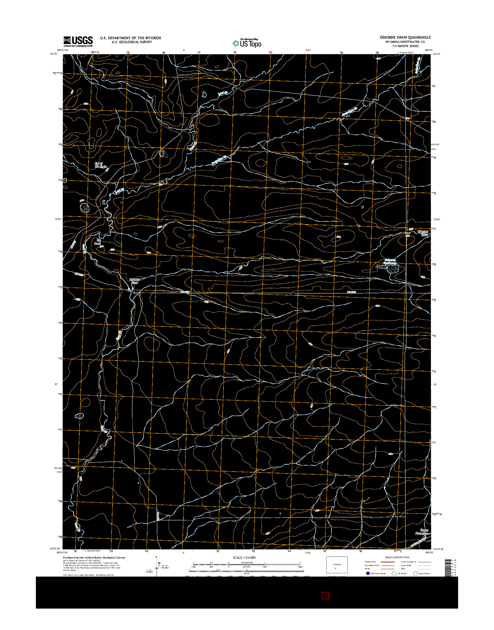 USGS US TOPO 7.5-MINUTE MAP FOR OSBORNE DRAW, WY 2015