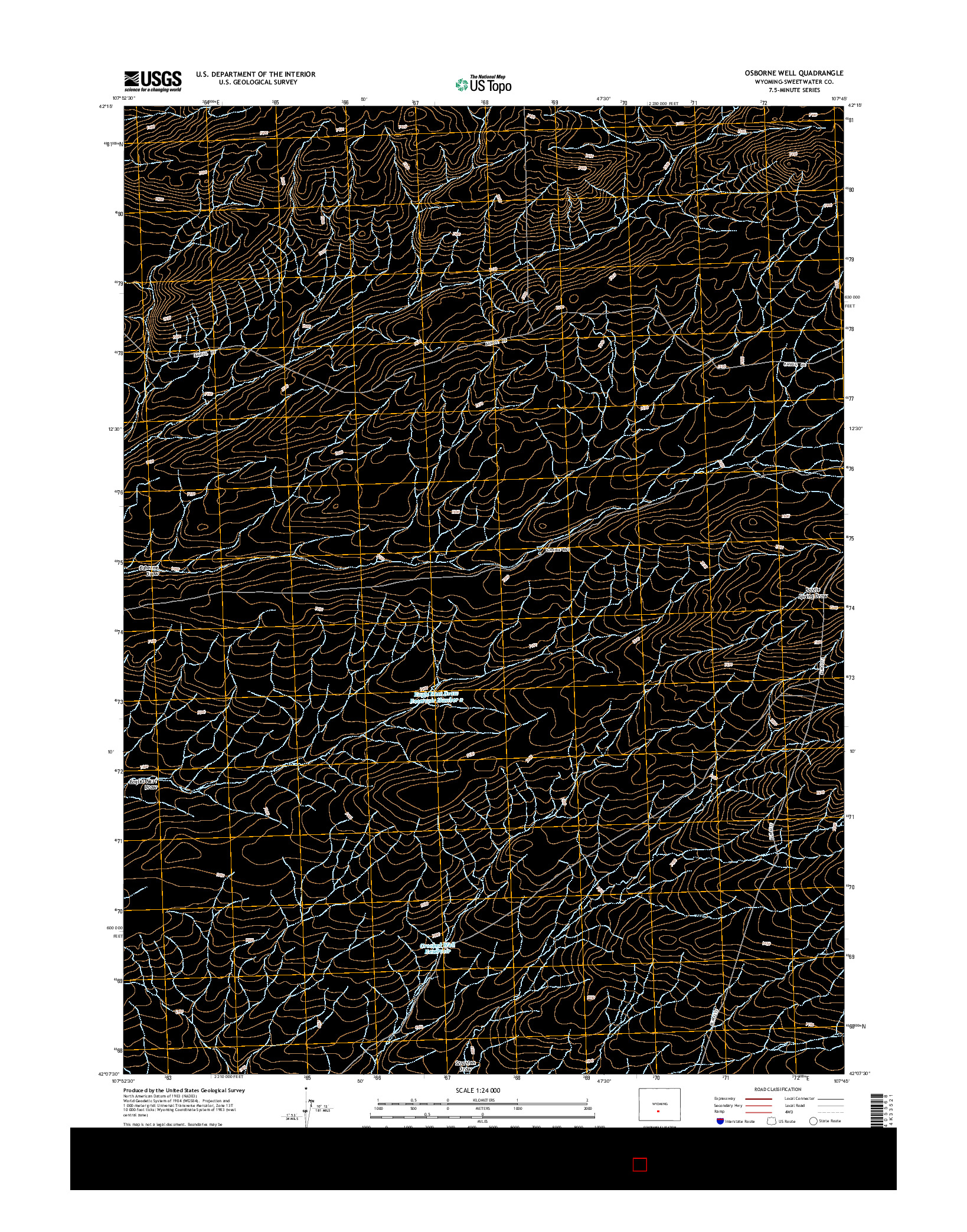 USGS US TOPO 7.5-MINUTE MAP FOR OSBORNE WELL, WY 2015