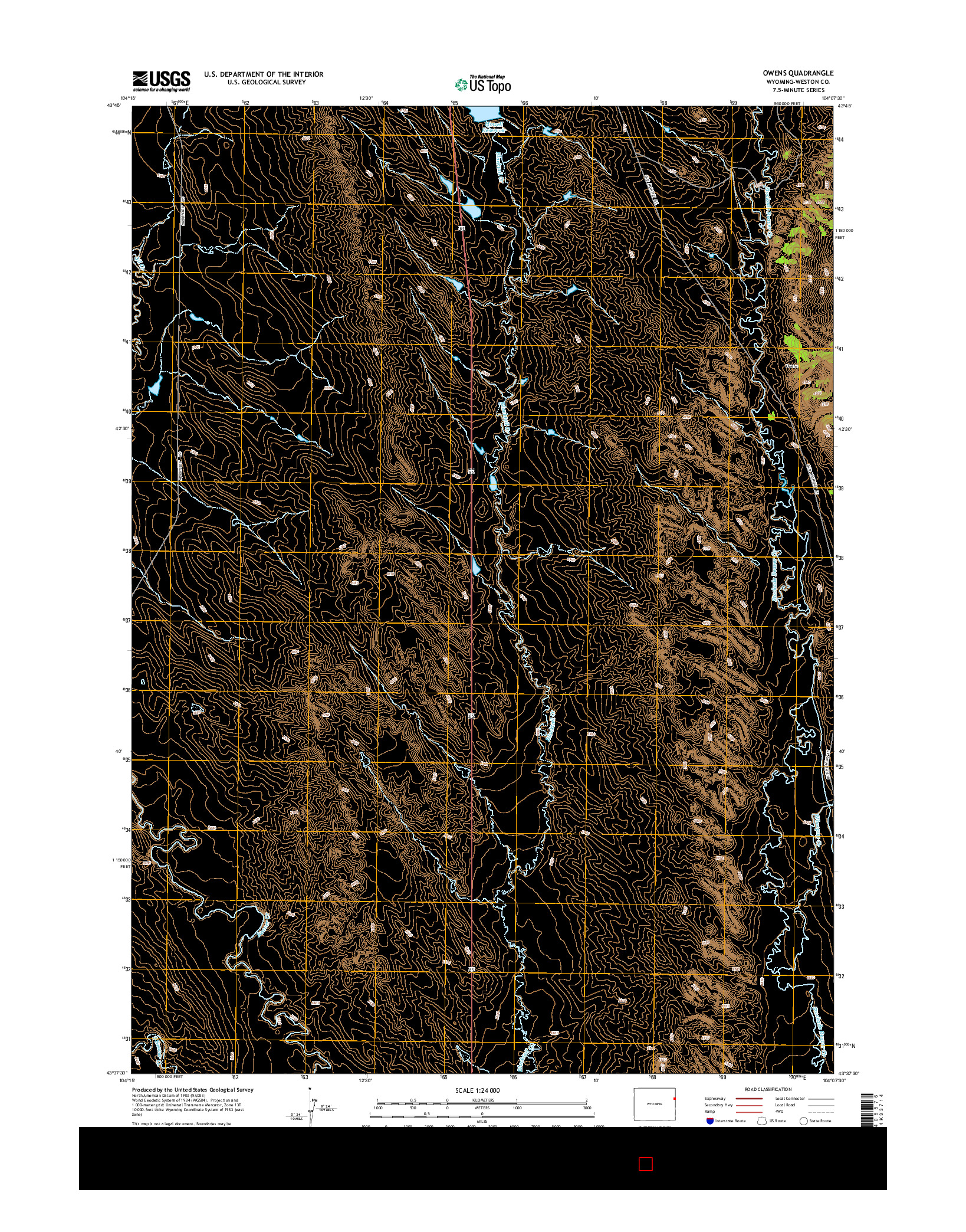 USGS US TOPO 7.5-MINUTE MAP FOR OWENS, WY 2015