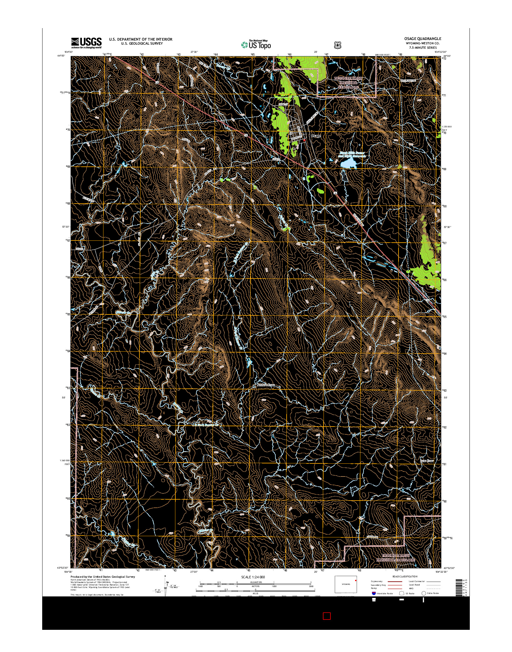 USGS US TOPO 7.5-MINUTE MAP FOR OSAGE, WY 2015