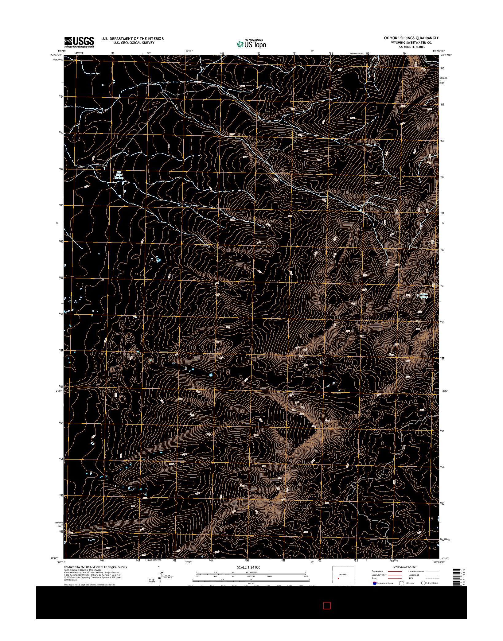 USGS US TOPO 7.5-MINUTE MAP FOR OX YOKE SPRINGS, WY 2015