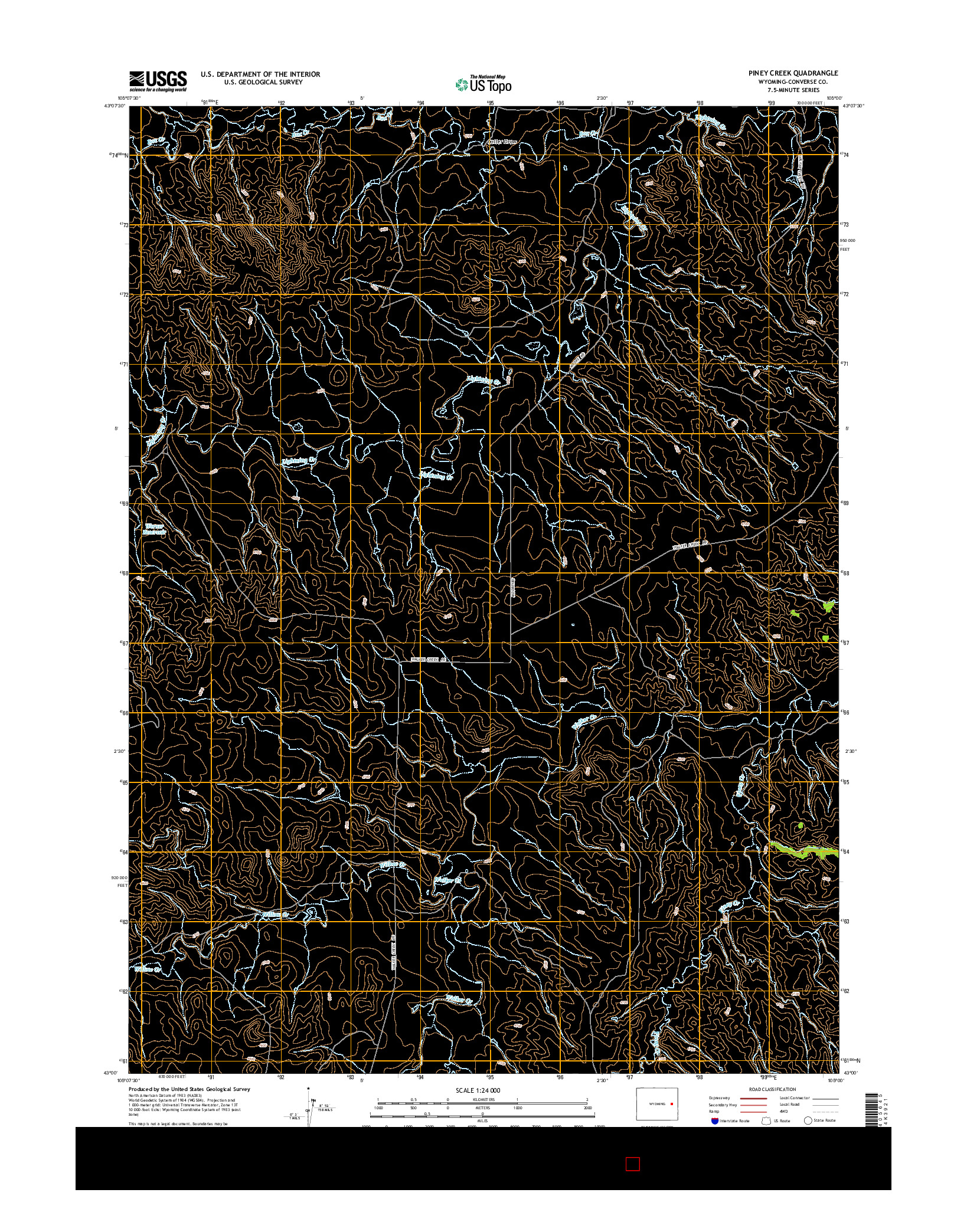 USGS US TOPO 7.5-MINUTE MAP FOR PINEY CREEK, WY 2015