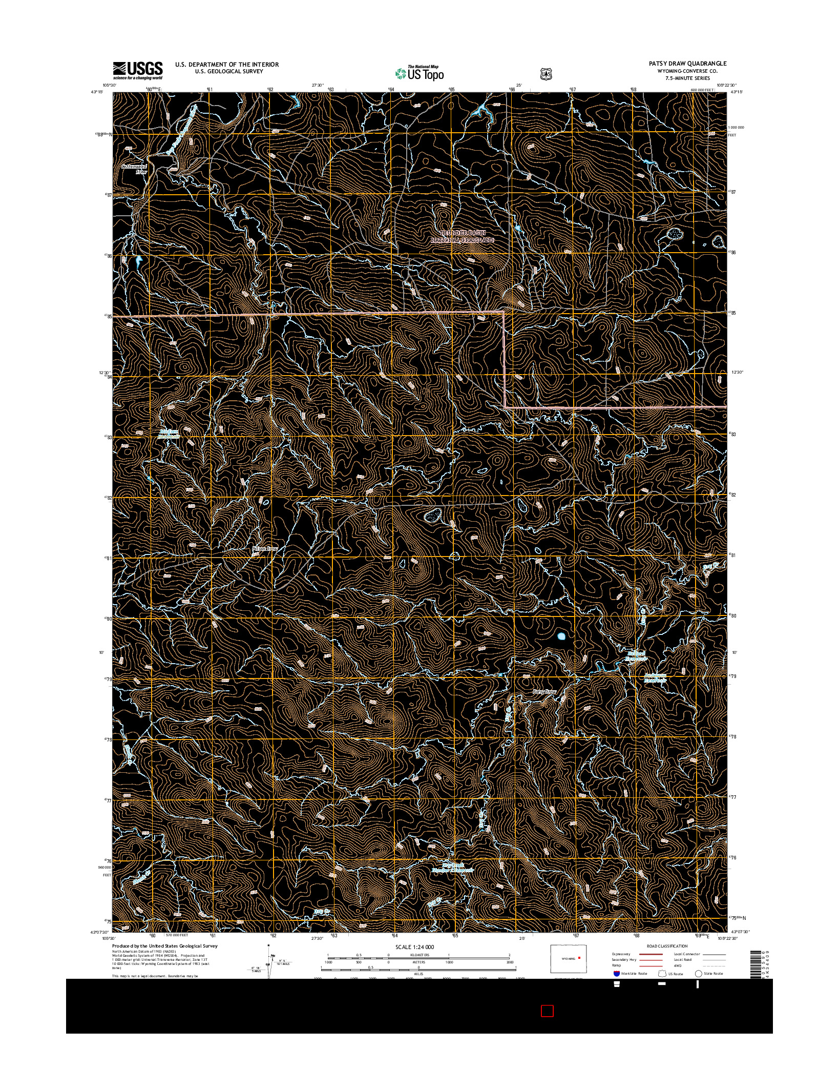 USGS US TOPO 7.5-MINUTE MAP FOR PATSY DRAW, WY 2015