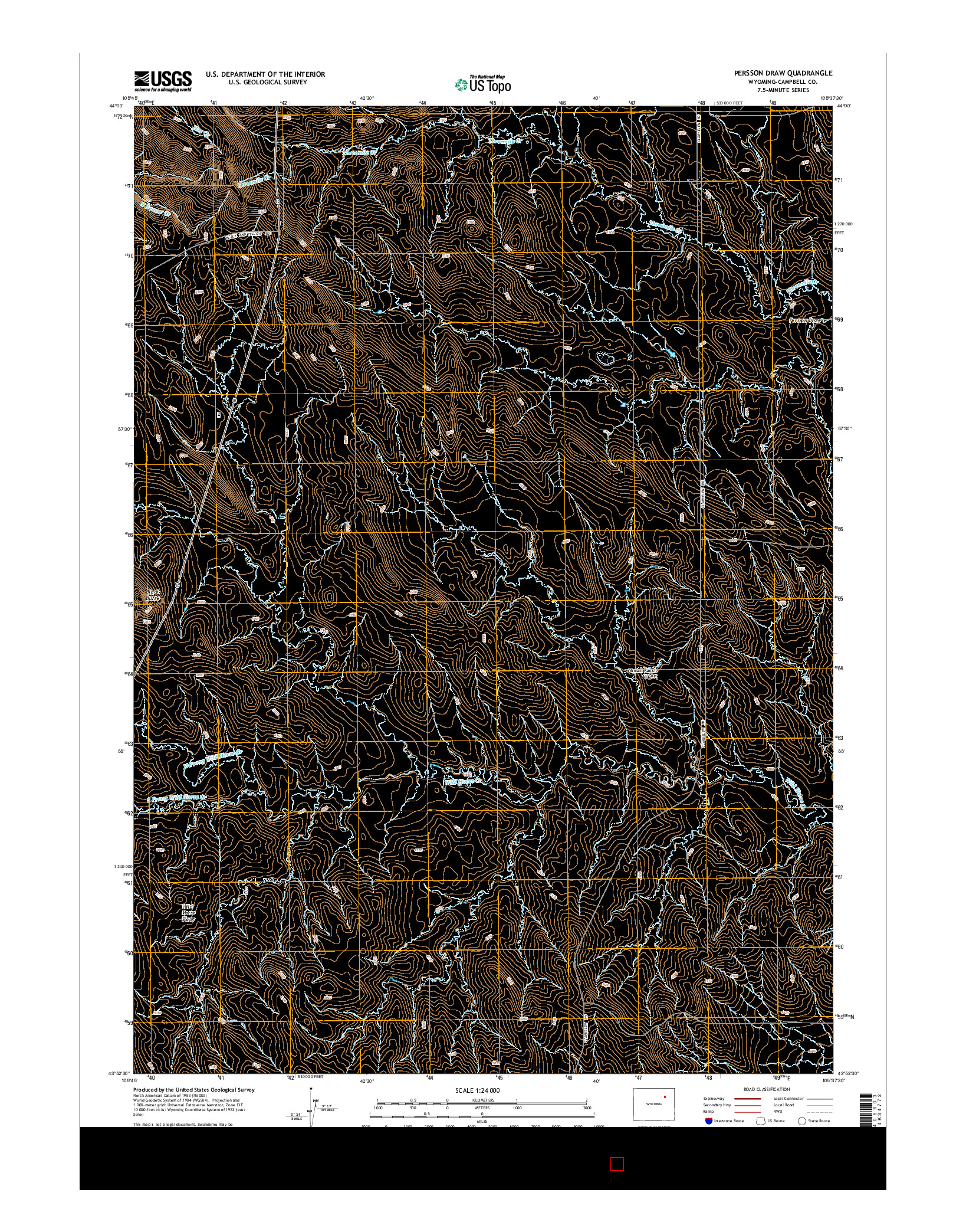 USGS US TOPO 7.5-MINUTE MAP FOR PERSSON DRAW, WY 2015