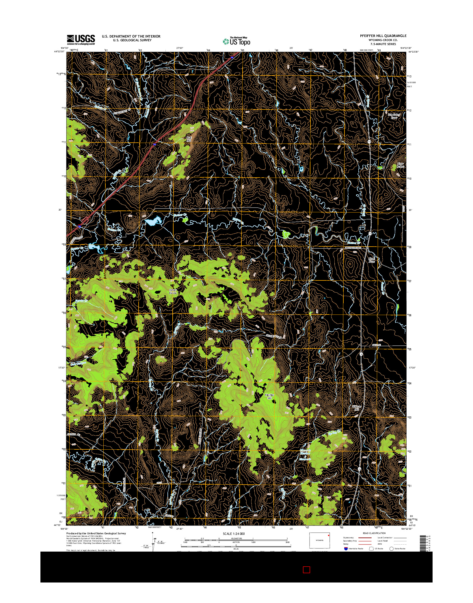 USGS US TOPO 7.5-MINUTE MAP FOR PFEIFFER HILL, WY 2015