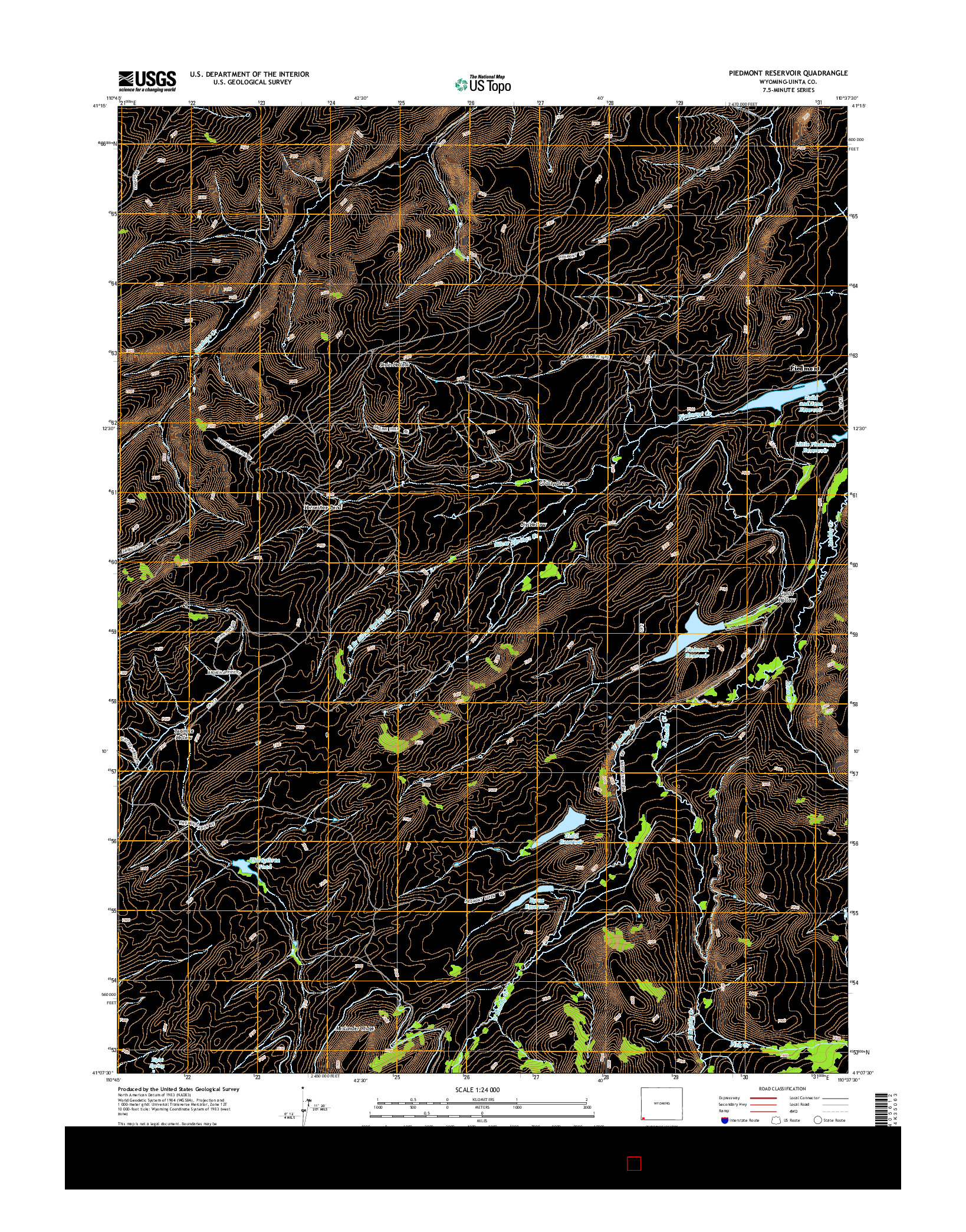 USGS US TOPO 7.5-MINUTE MAP FOR PIEDMONT RESERVOIR, WY 2015